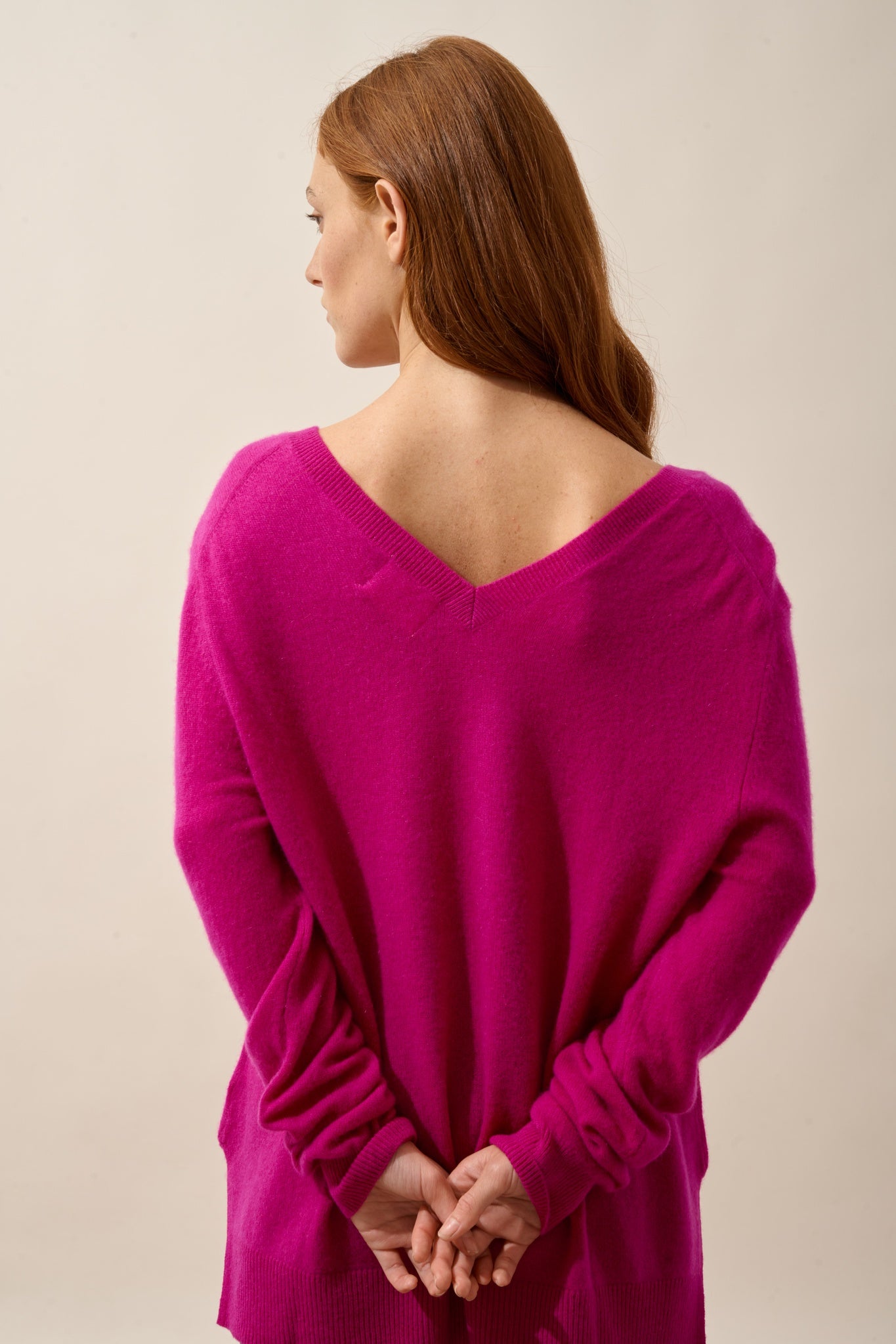 OPAL purple V-neck sweater