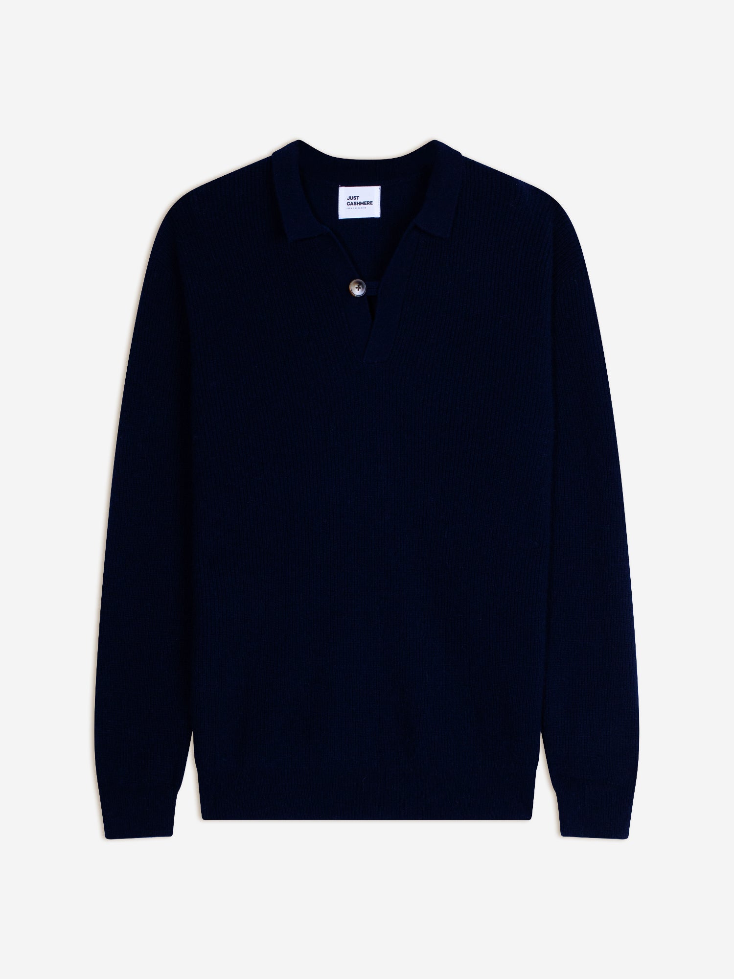 OSCAR navy open polo neck sweater