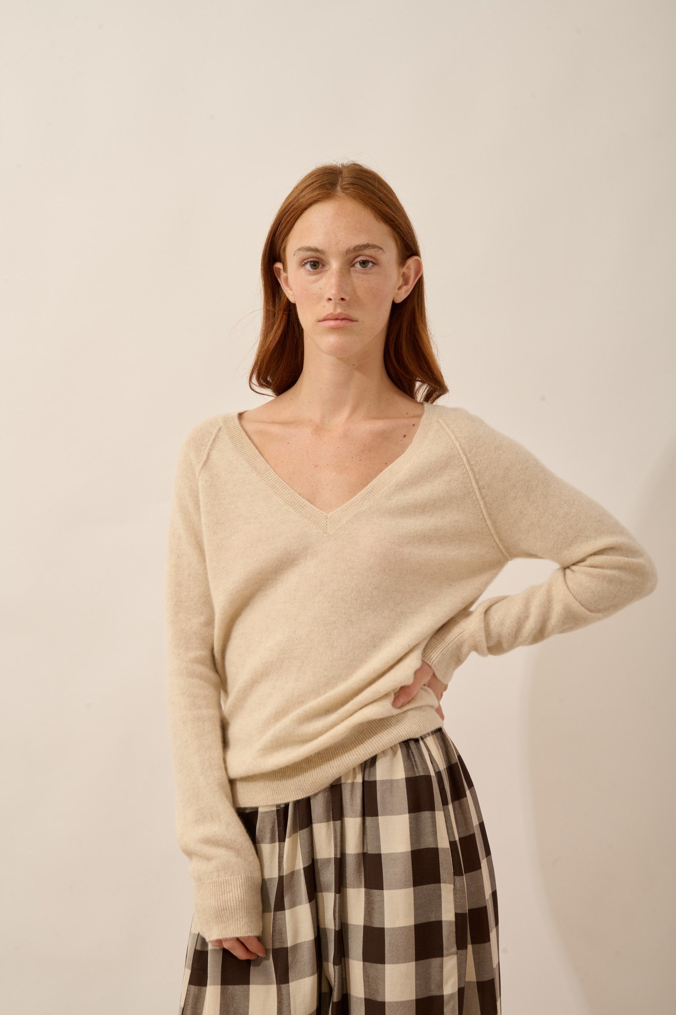 phoebe pull col v avoine