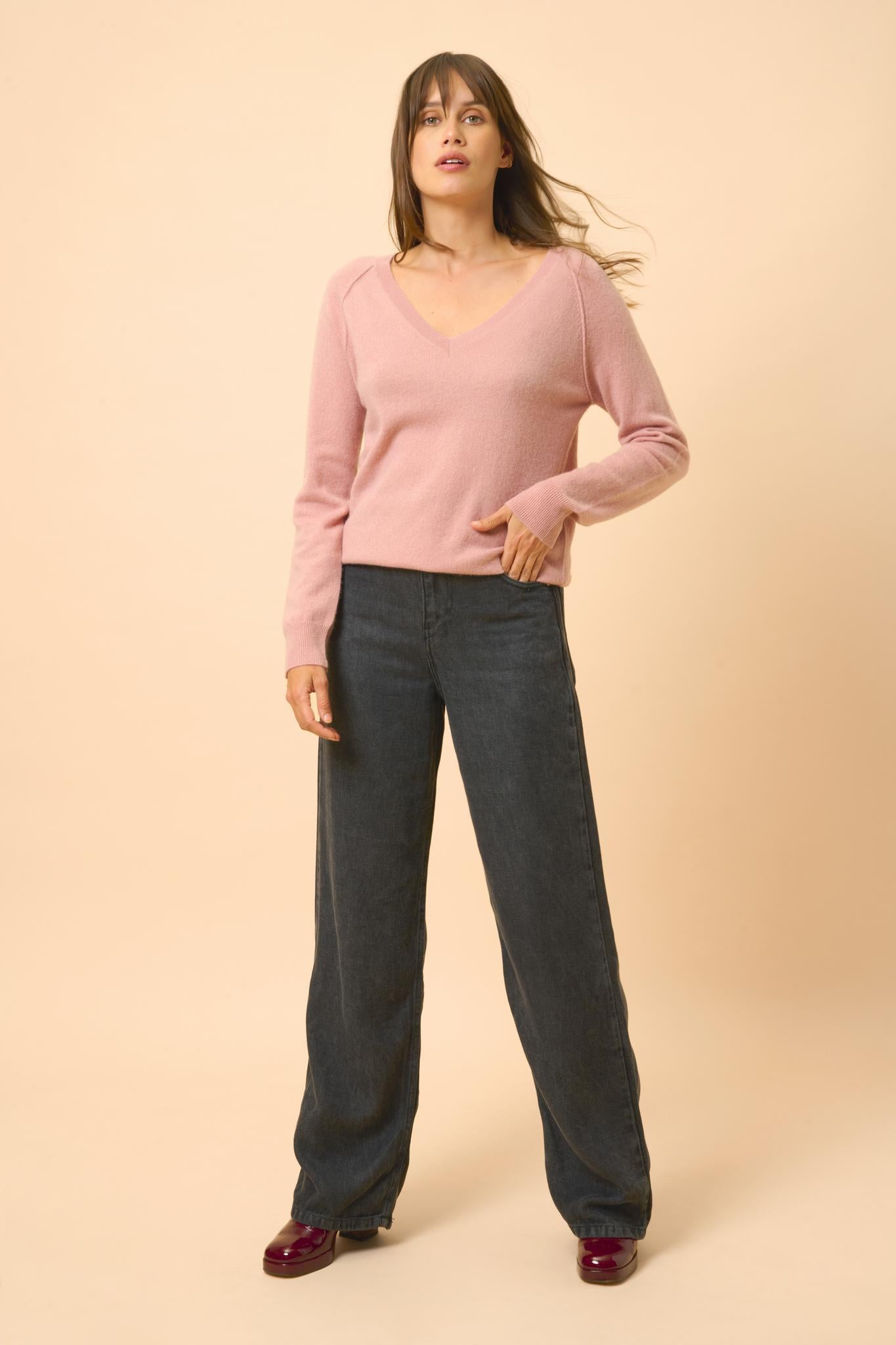 PHOEBE v-neck sweater rosewood