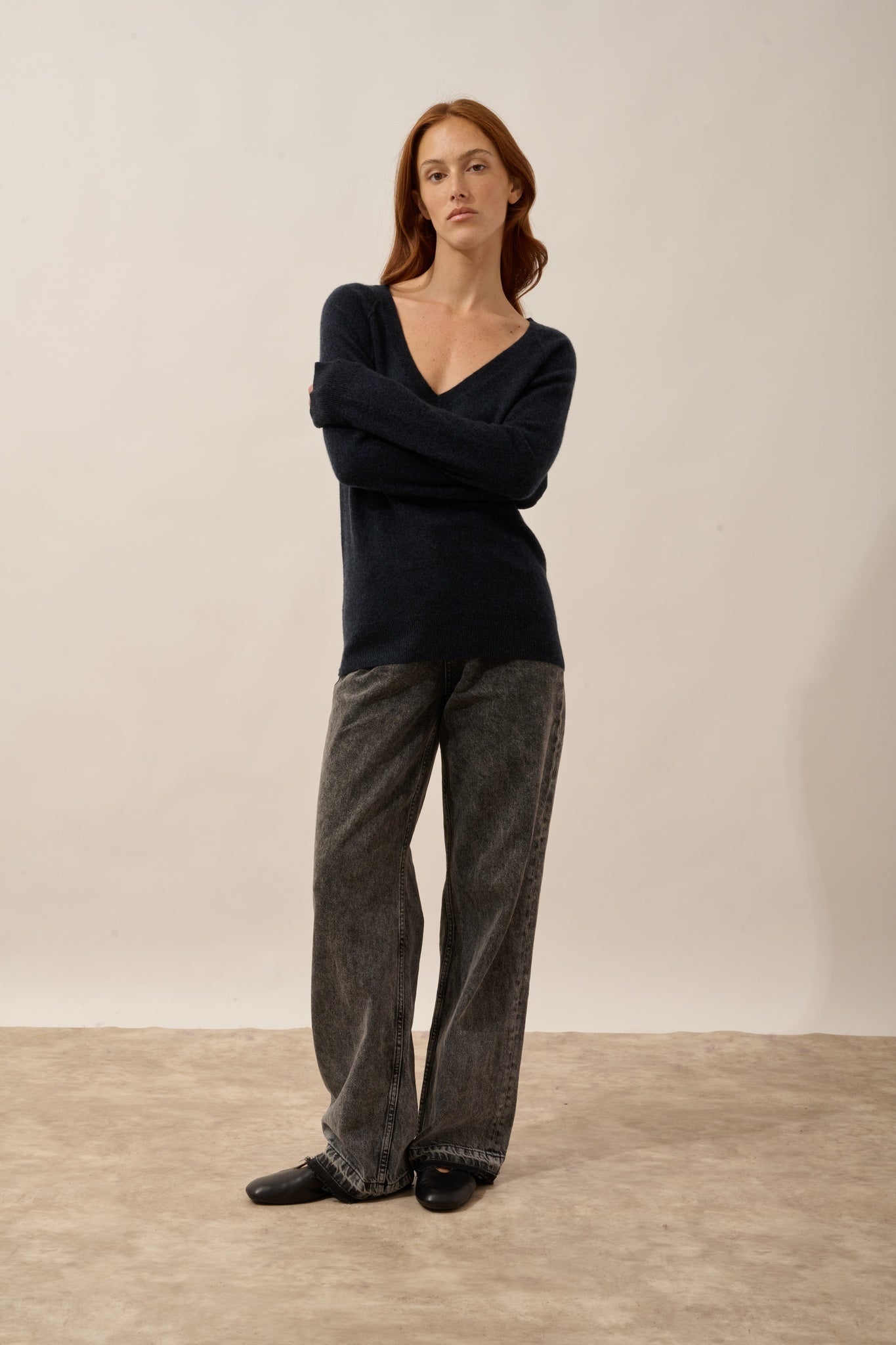 PHOEBE caviar V-neck sweater