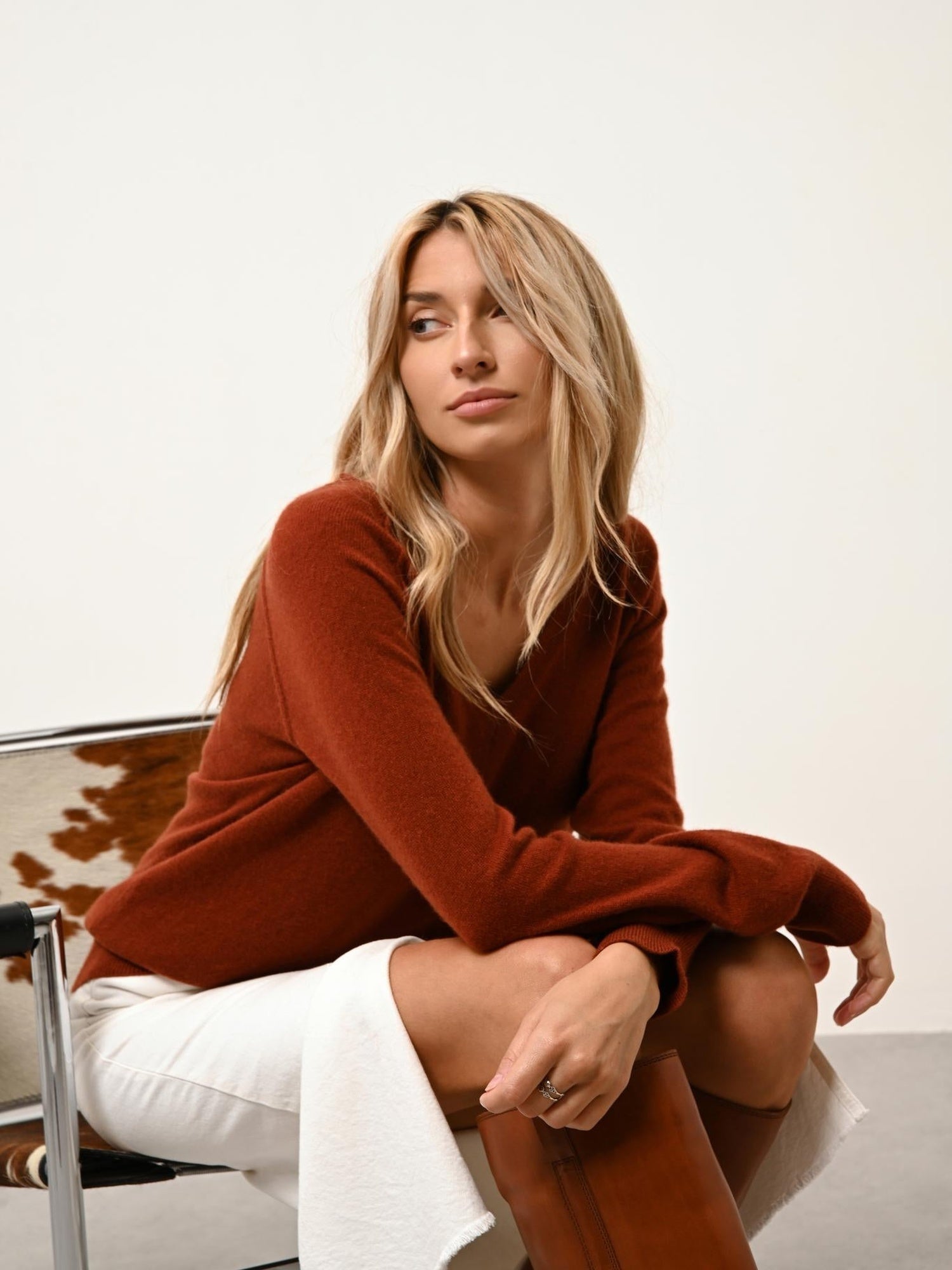 PHOEBE v-neck sweater squirrel