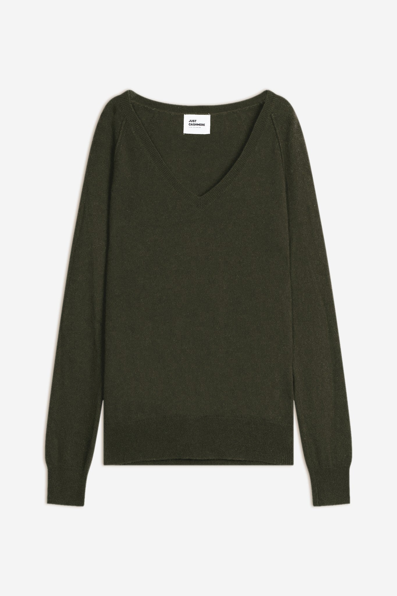 Phoebe V-neck sweater in khaki