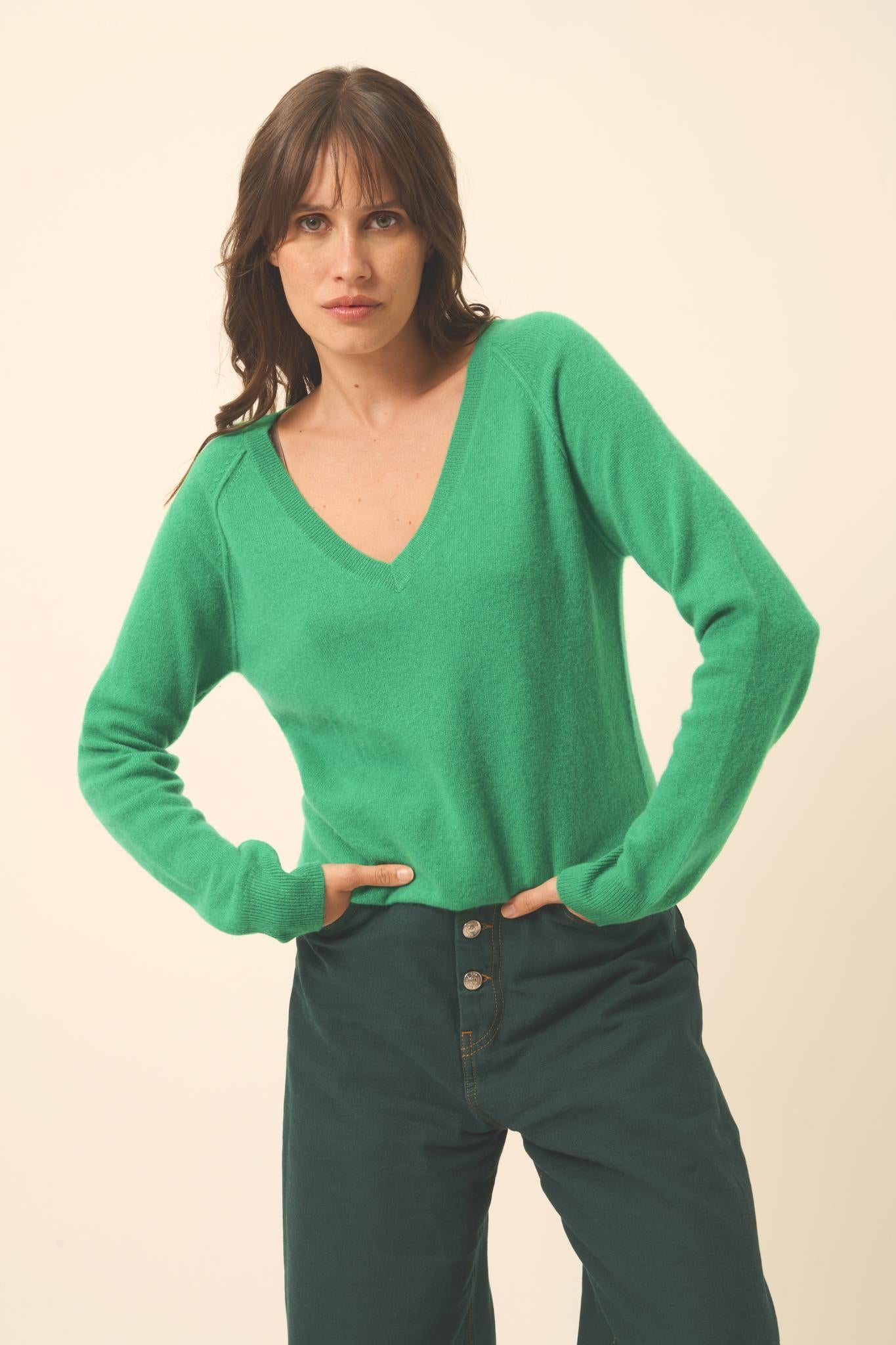 PHOEBE pull col v menthe