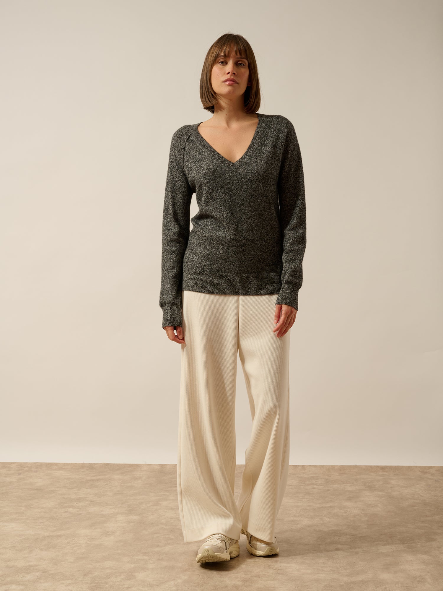 PHOEBE pull col v noir/blanc