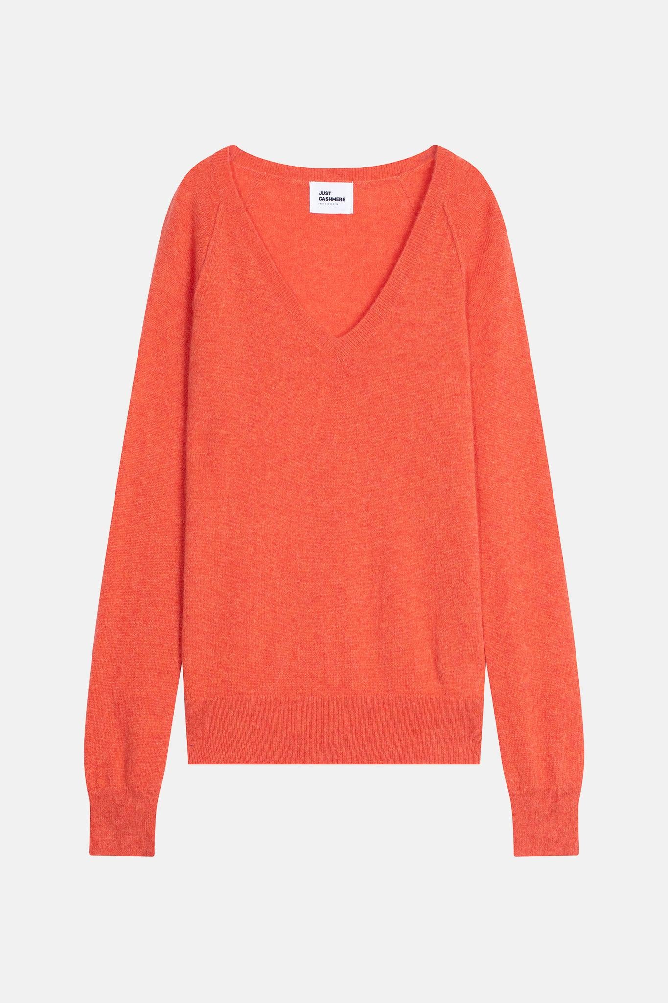 PHOEBE pull col v orange chiné