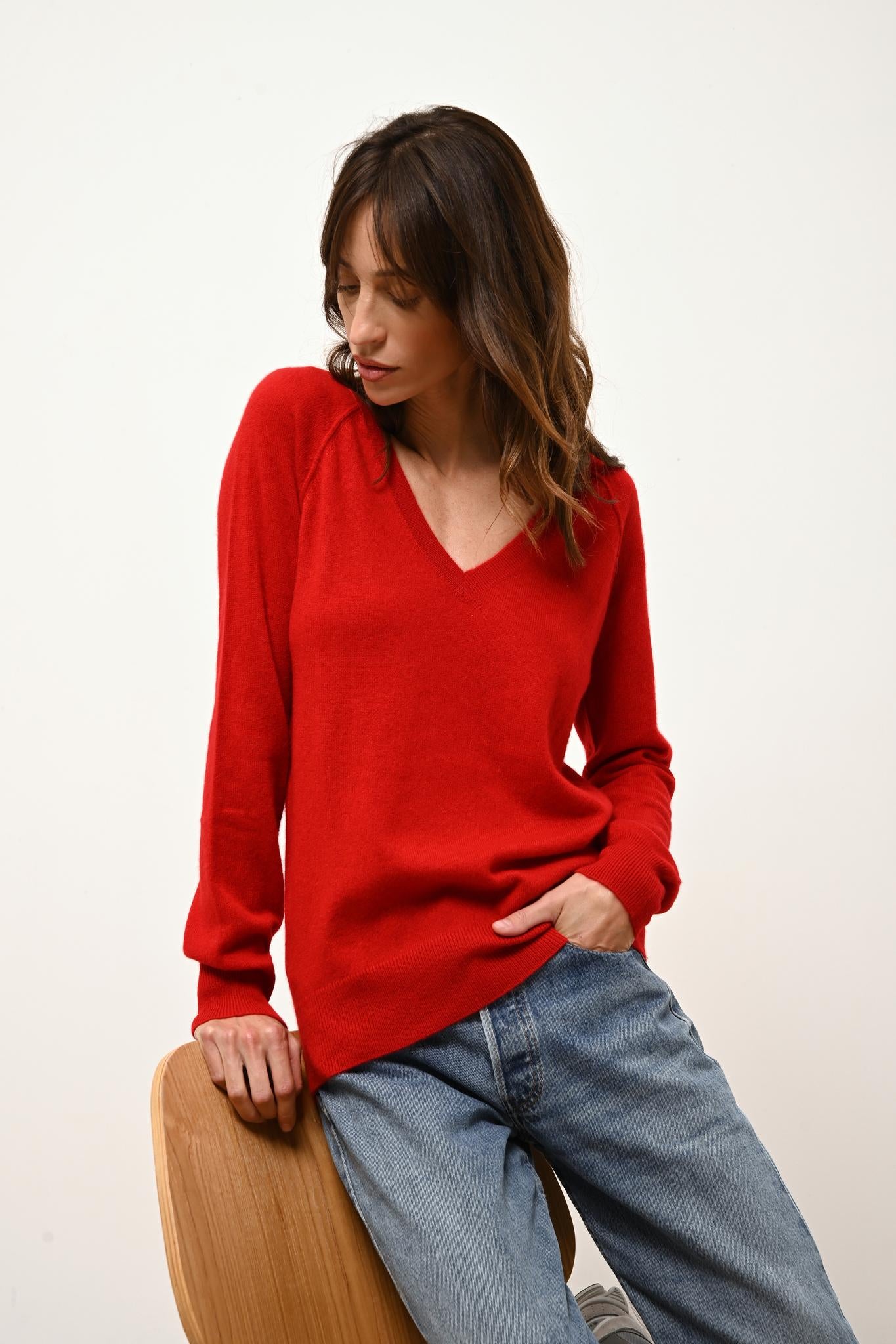 PHOEBE pull col v rouge