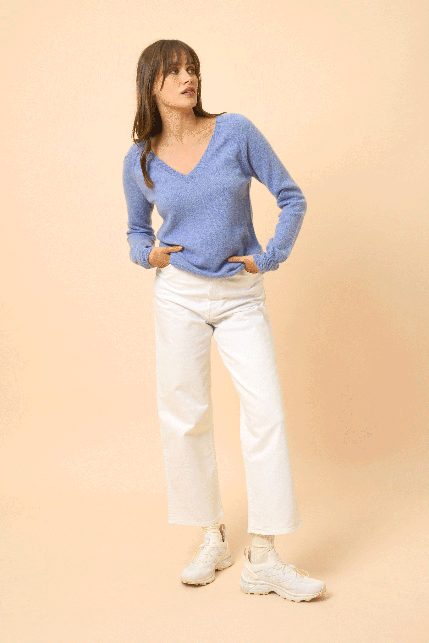 PHOEBE v-neck sweater sky mottled