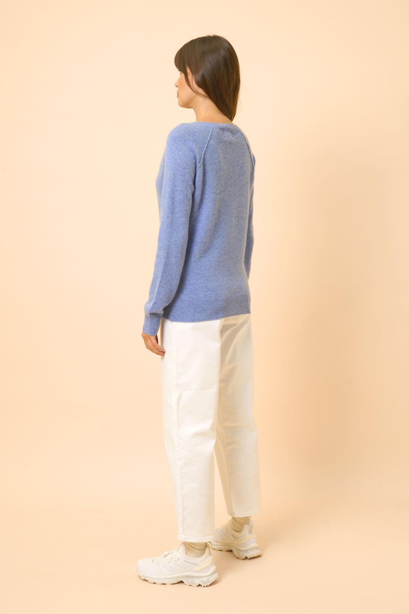 PHOEBE v-neck sweater sky mottled