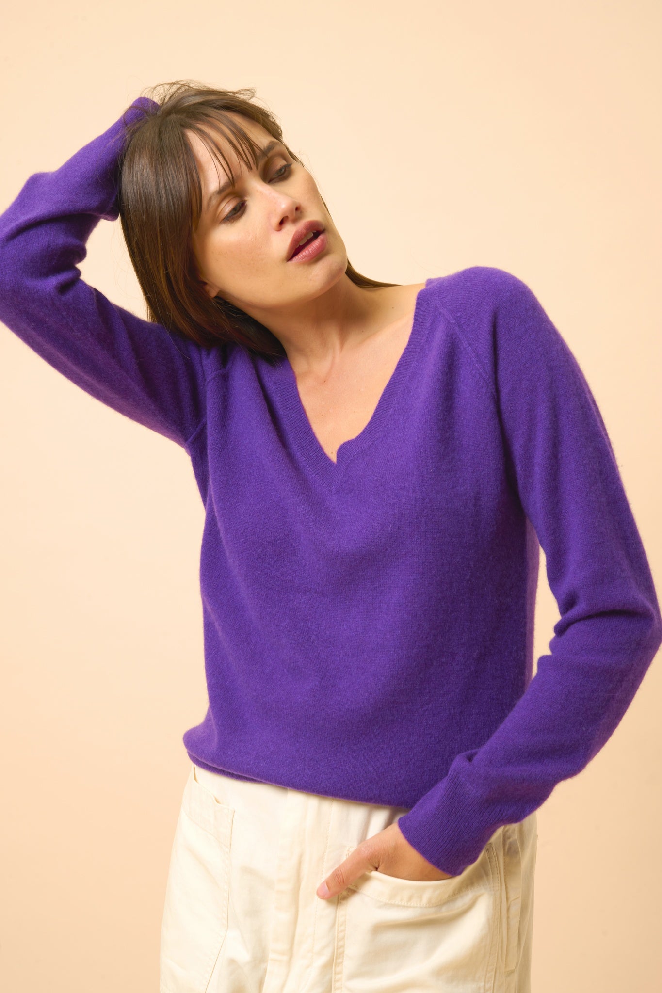 PHOEBE pull col v violette
