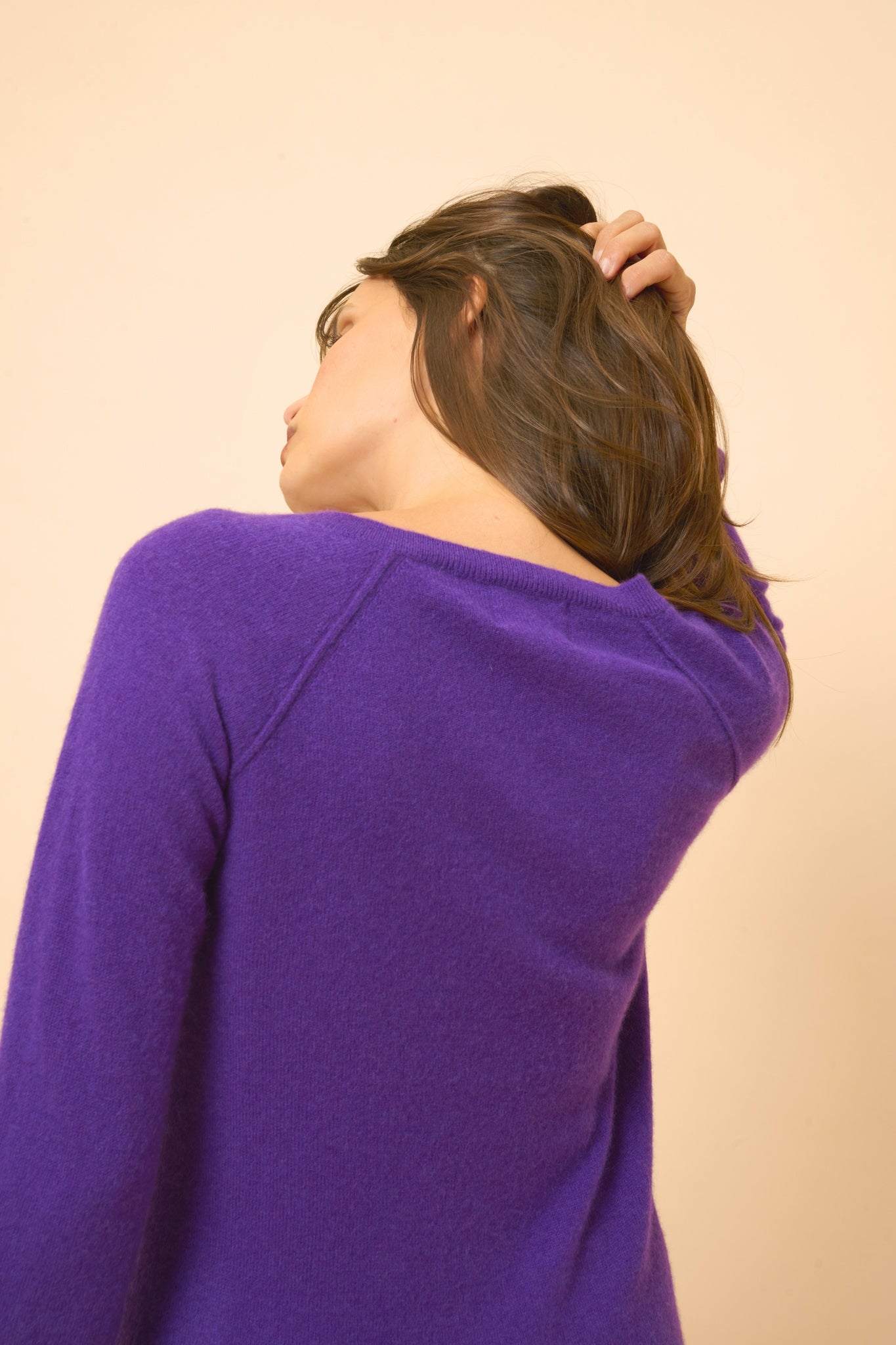 PHOEBE purple V-neck sweater