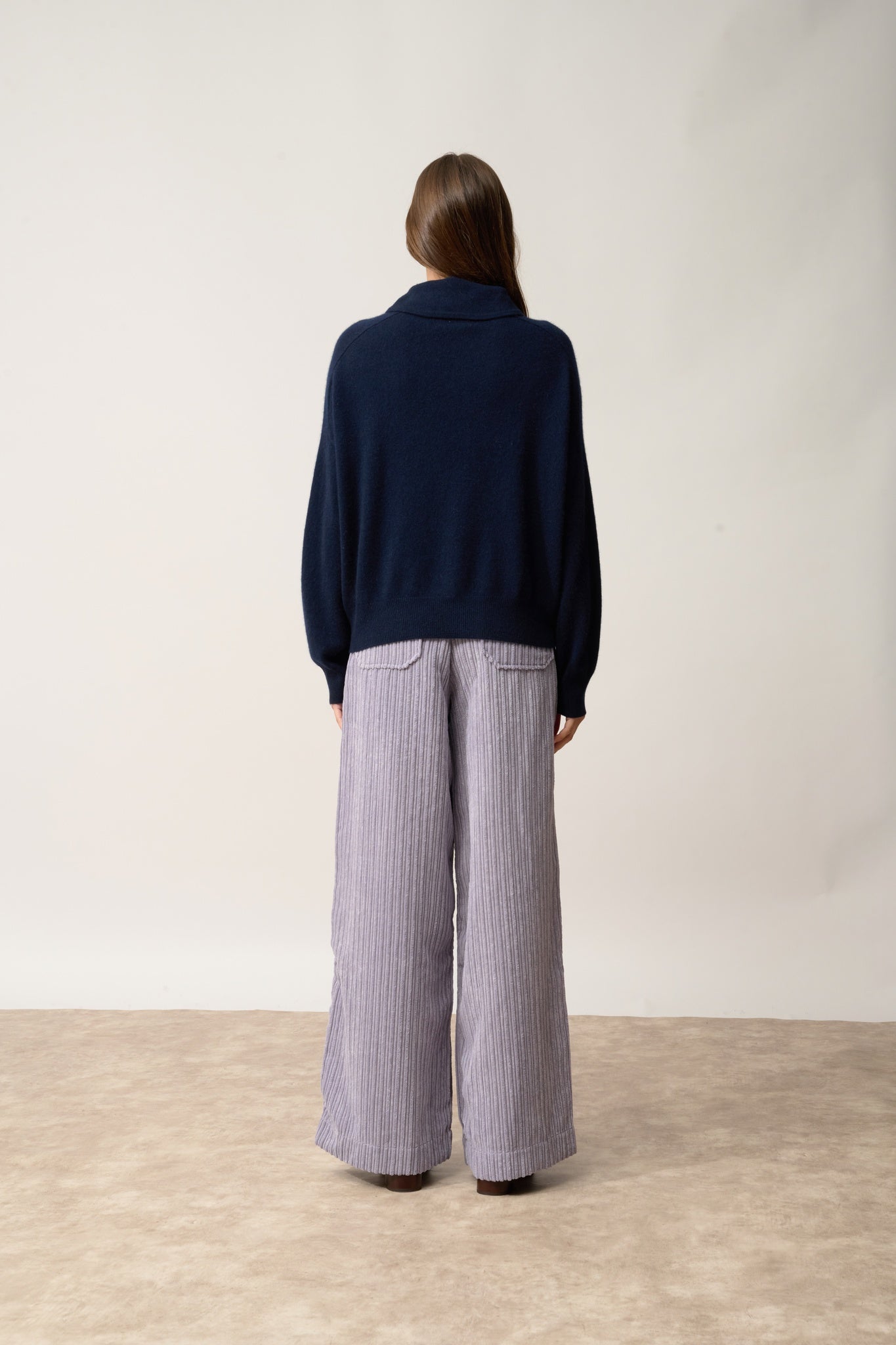 PIURA navy cowl-neck sweater