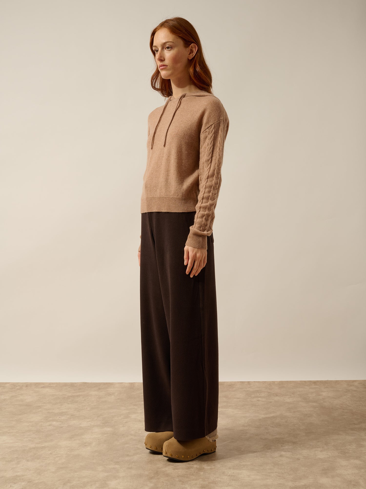 POLARA pull capuche camel chiné