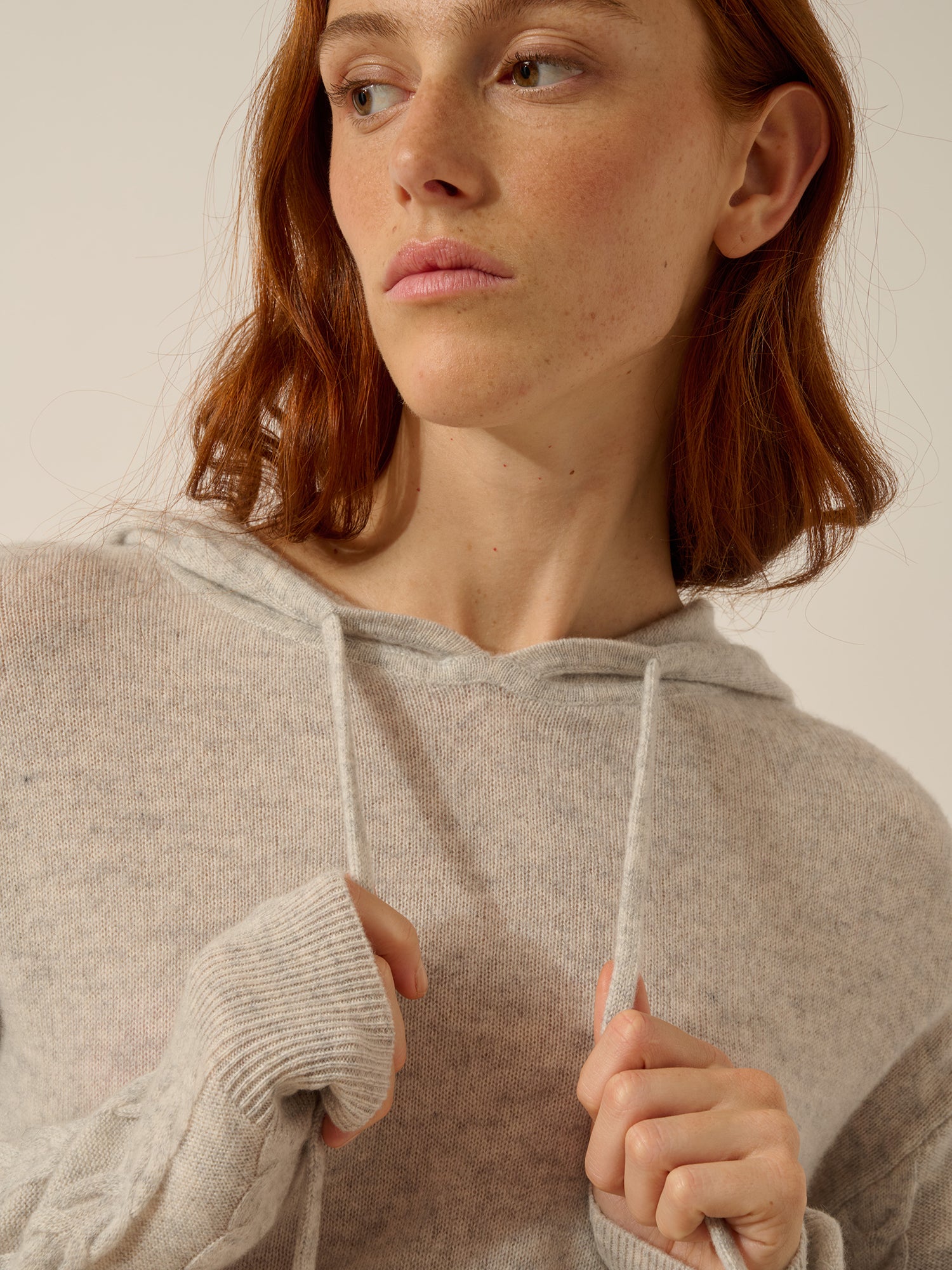 POLARA pull capuche glacier chiné