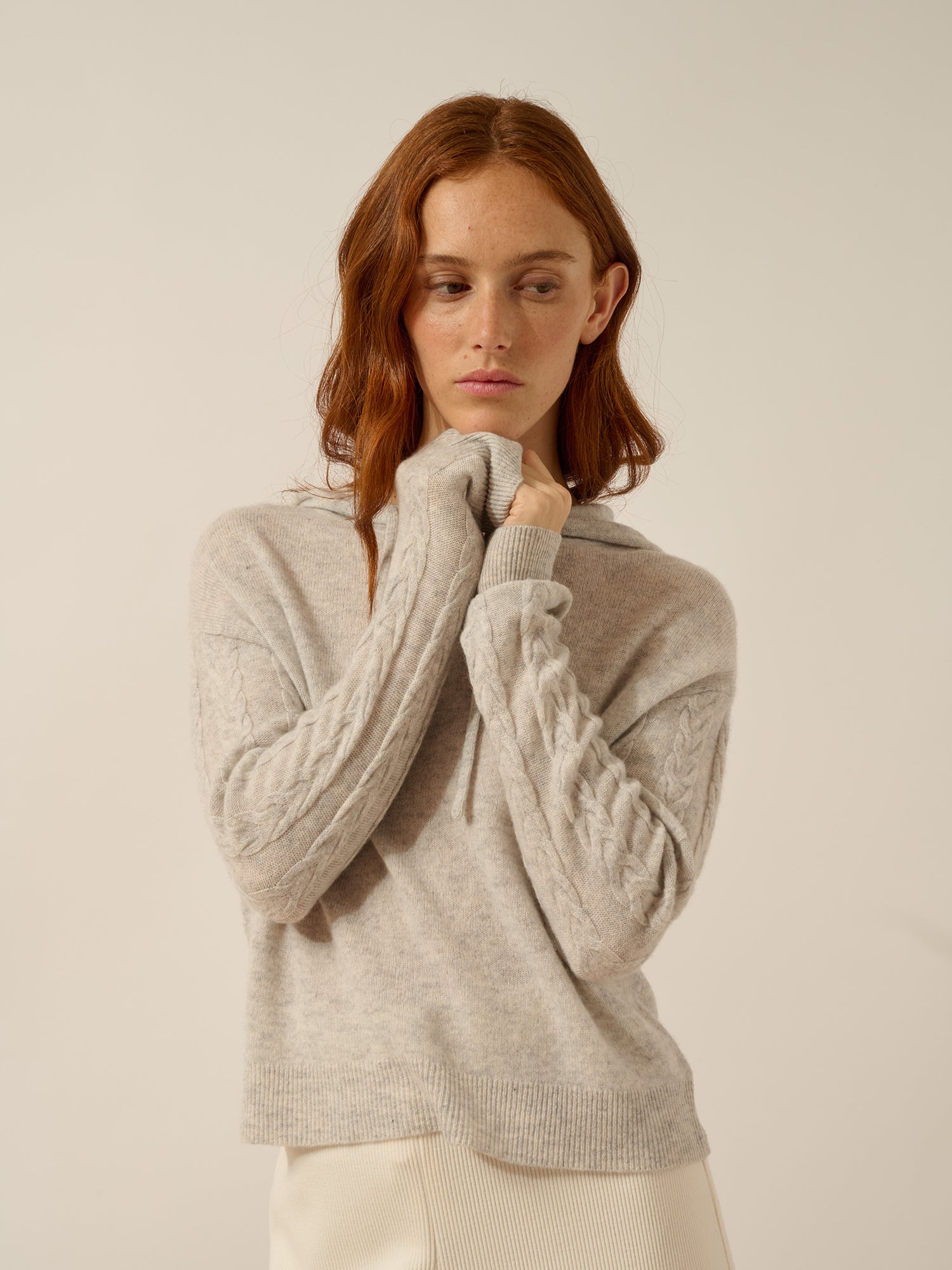 POLARA pull capuche glacier chiné