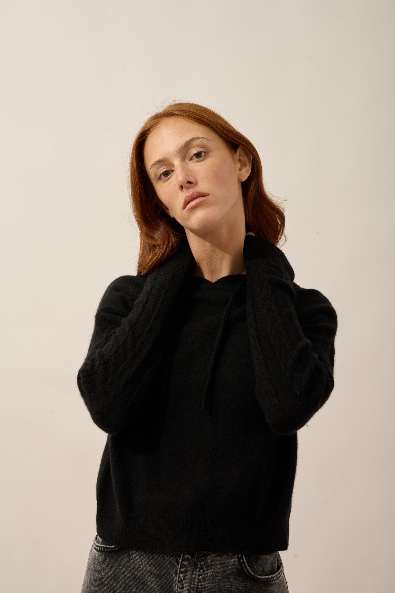 polara pull capuche noir