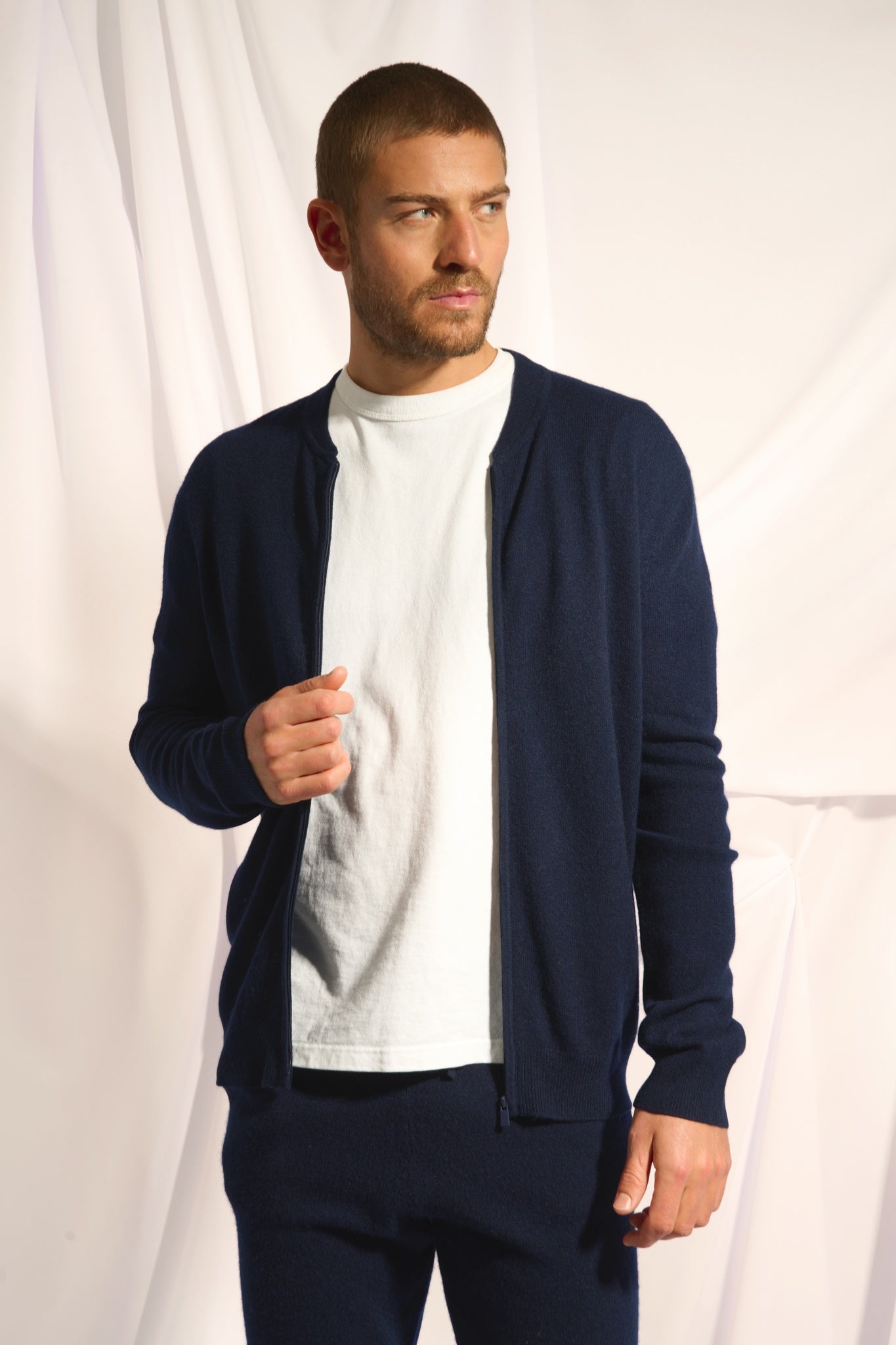 POLNOON gilet col mao navy