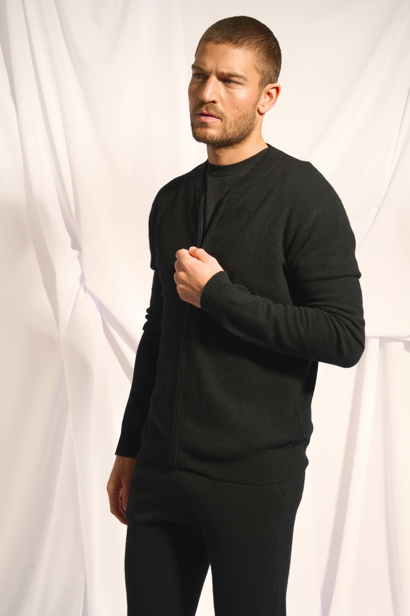 POLNOON gilet col mao noir