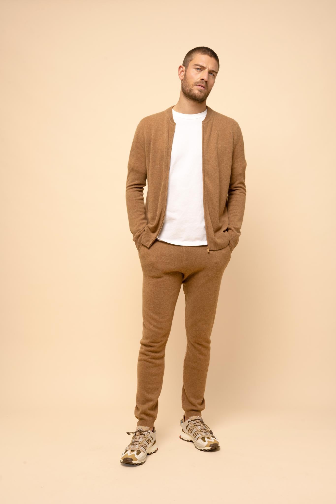 POLNOON gilet col mao noisette