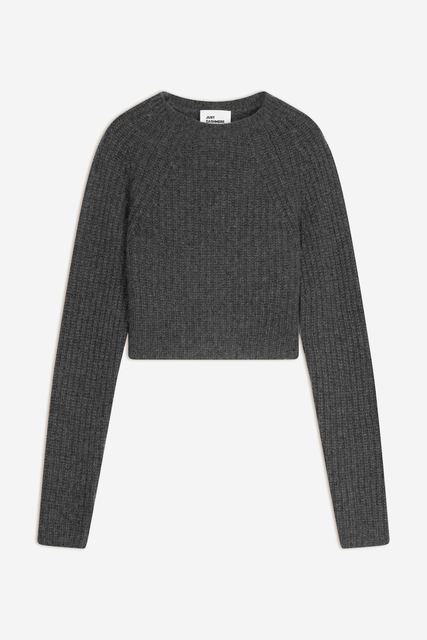 PUCALLPA short round-neck sweater, 8-ply, heathered anthracite