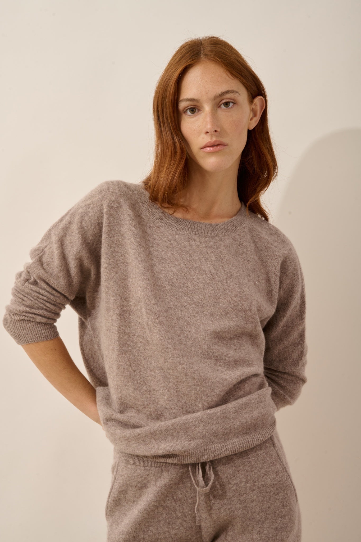 REBECCA pull chauve souris caribou chiné