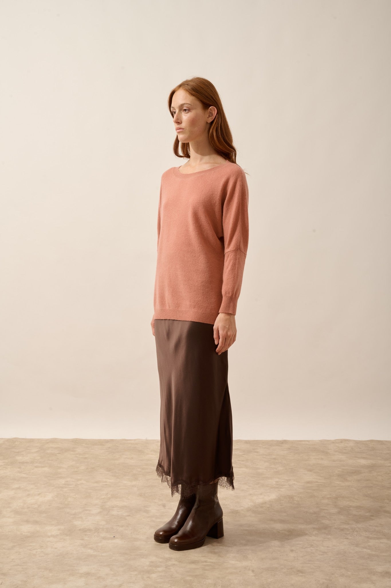 rebecca pull chauve souris dahlia 100% cachemire