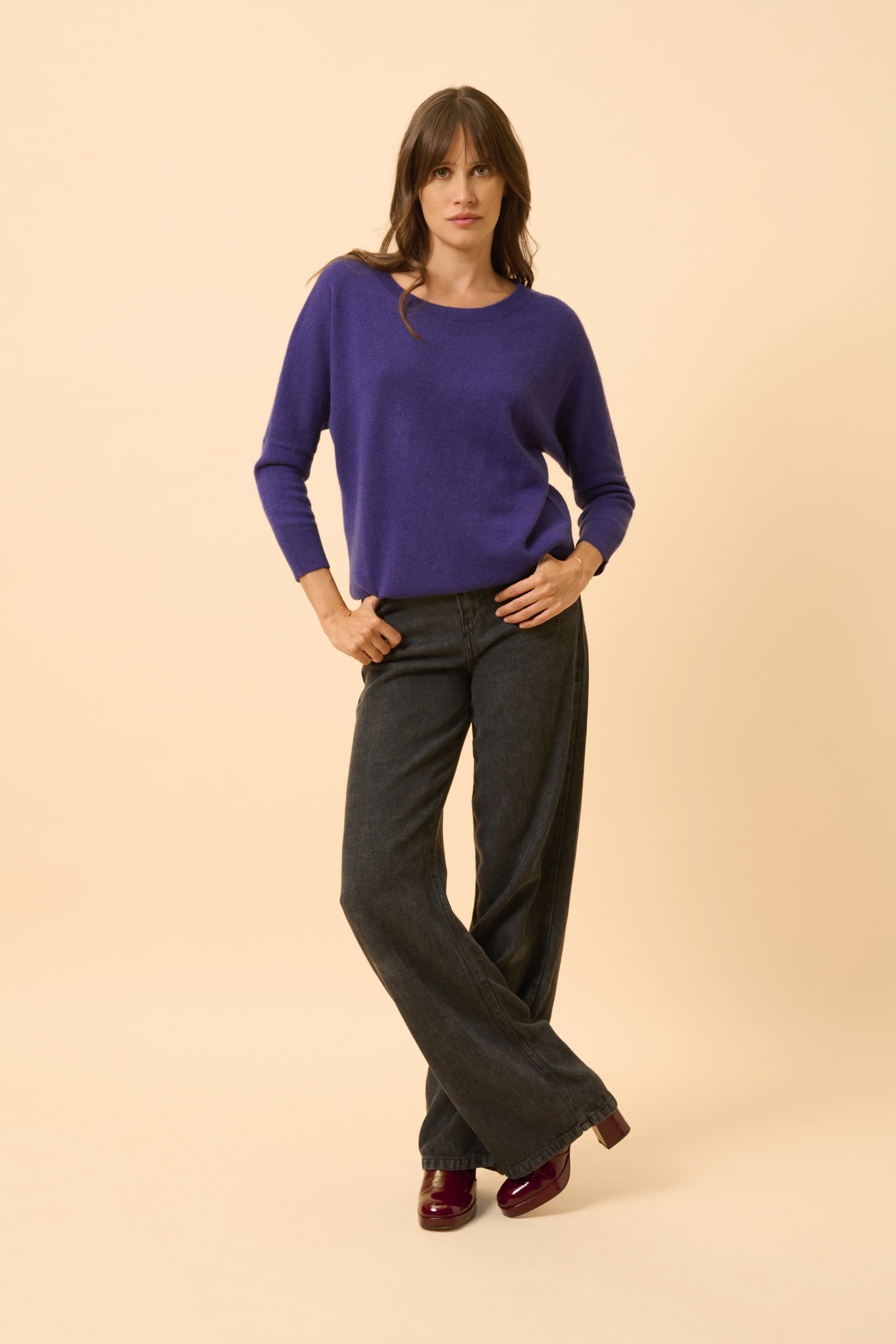 REBECCA round-neck sweater purple