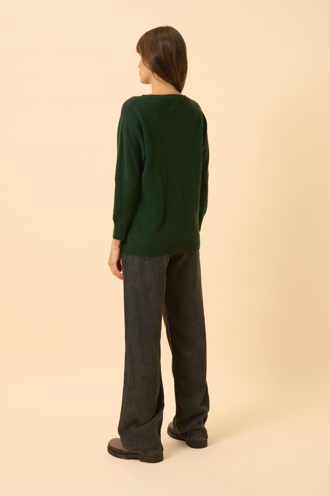 REBECCA round-neck sweater cypress