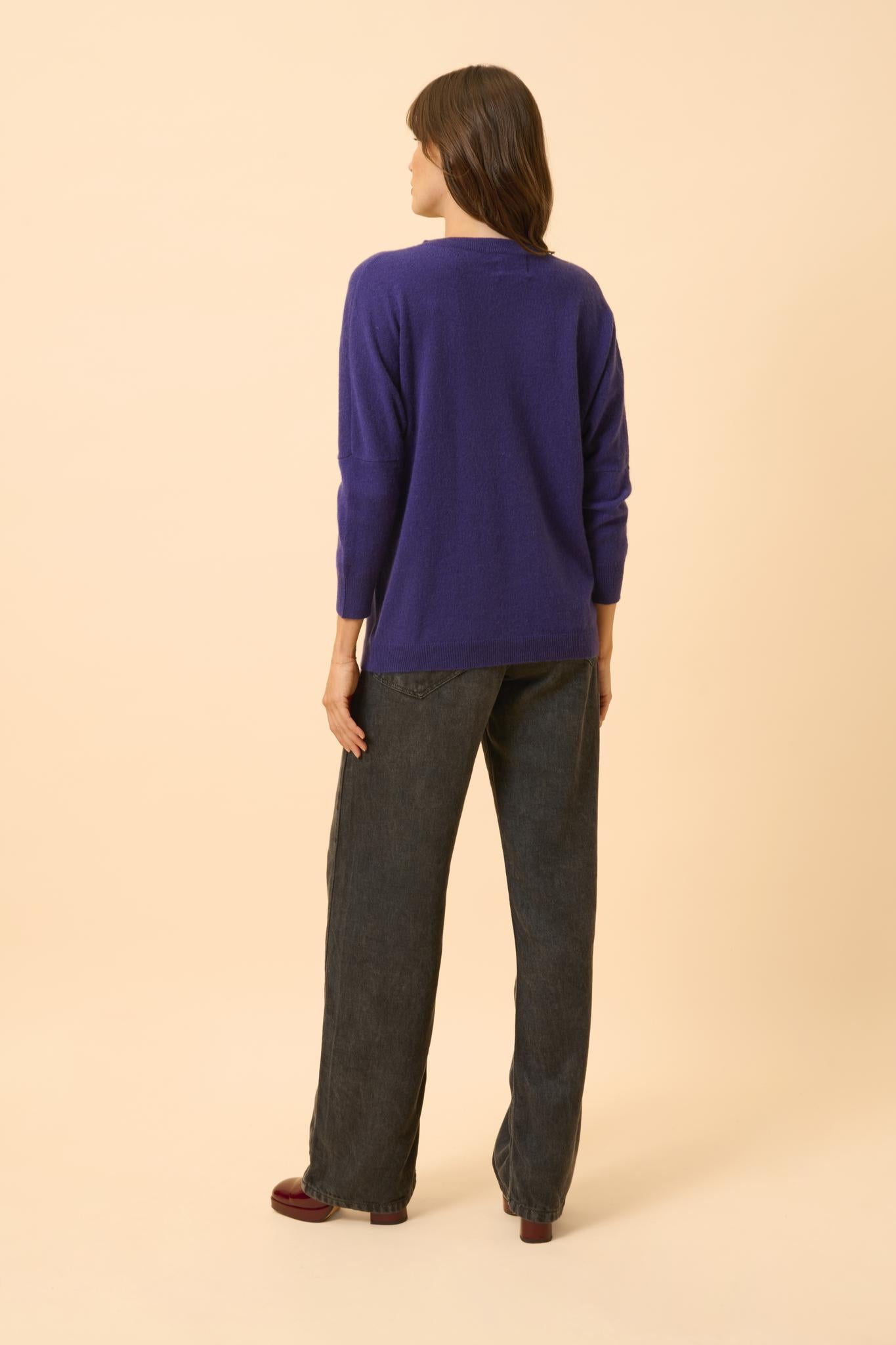 REBECCA round-neck sweater purple