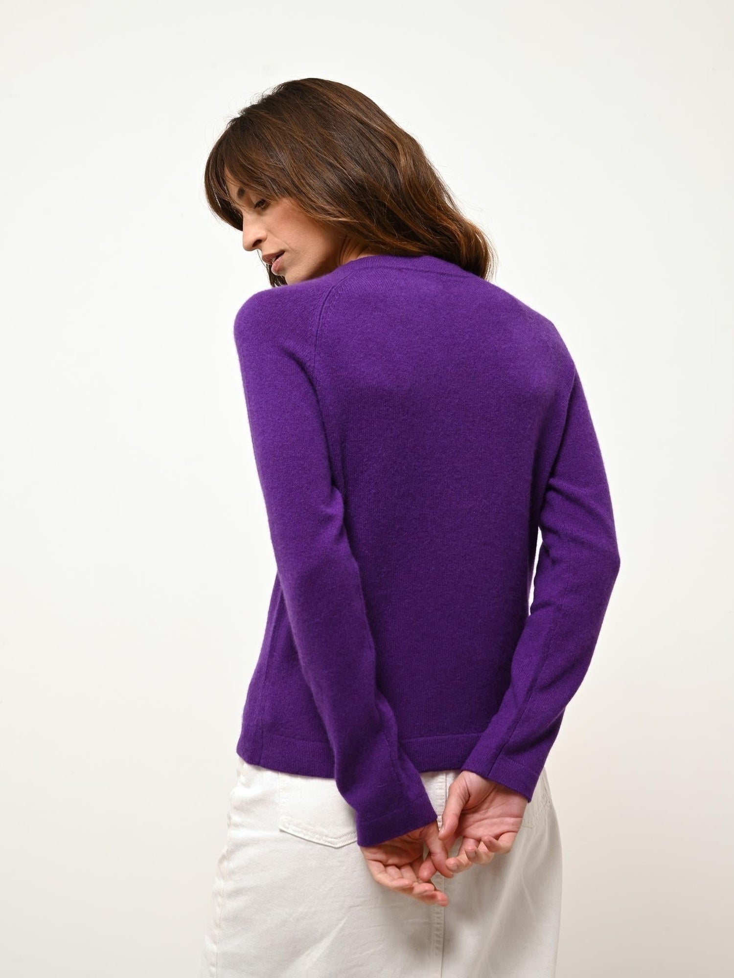 REBECCA pull col rond violette
