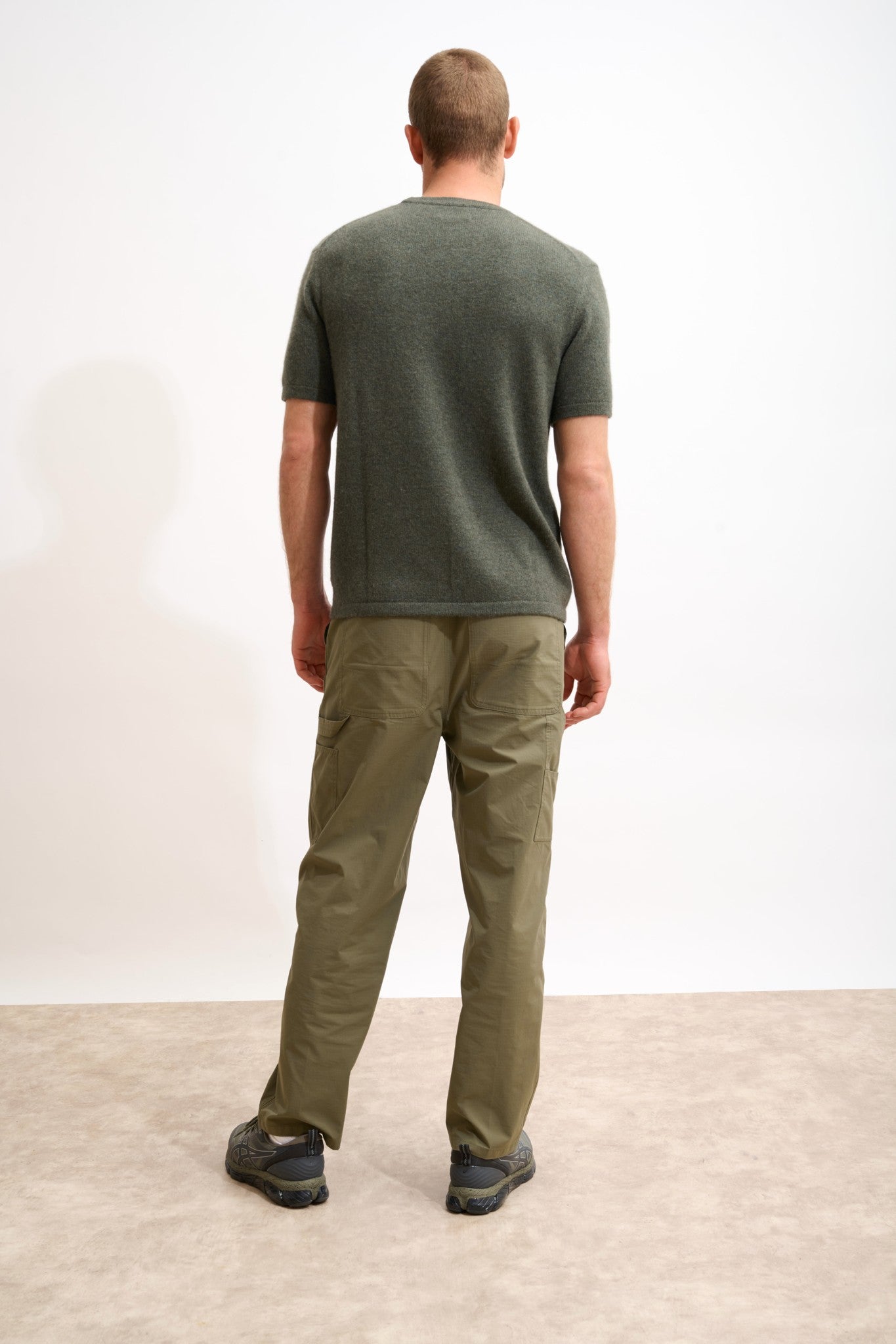 rebeka t-shirt col rond kaki chiné