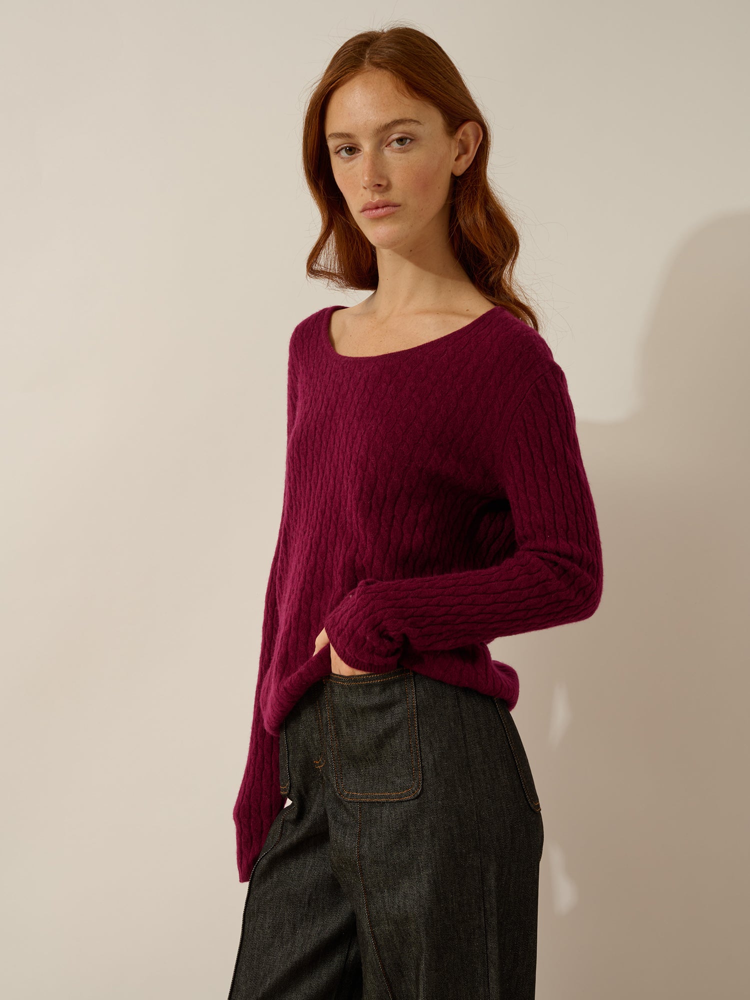 RELINA pull col bateau bordeaux