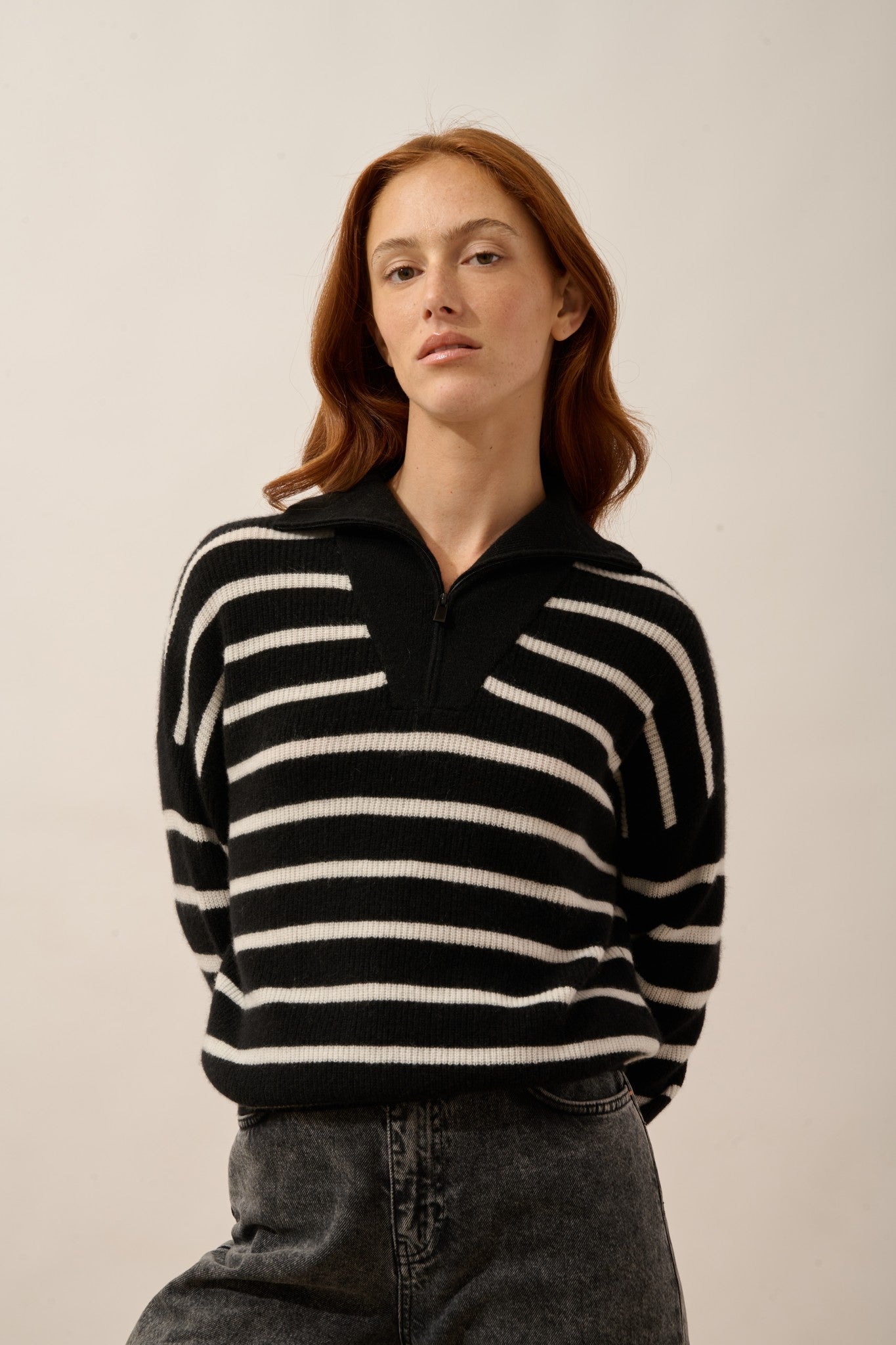 robine pull camionneur bi-color noir/ivoire