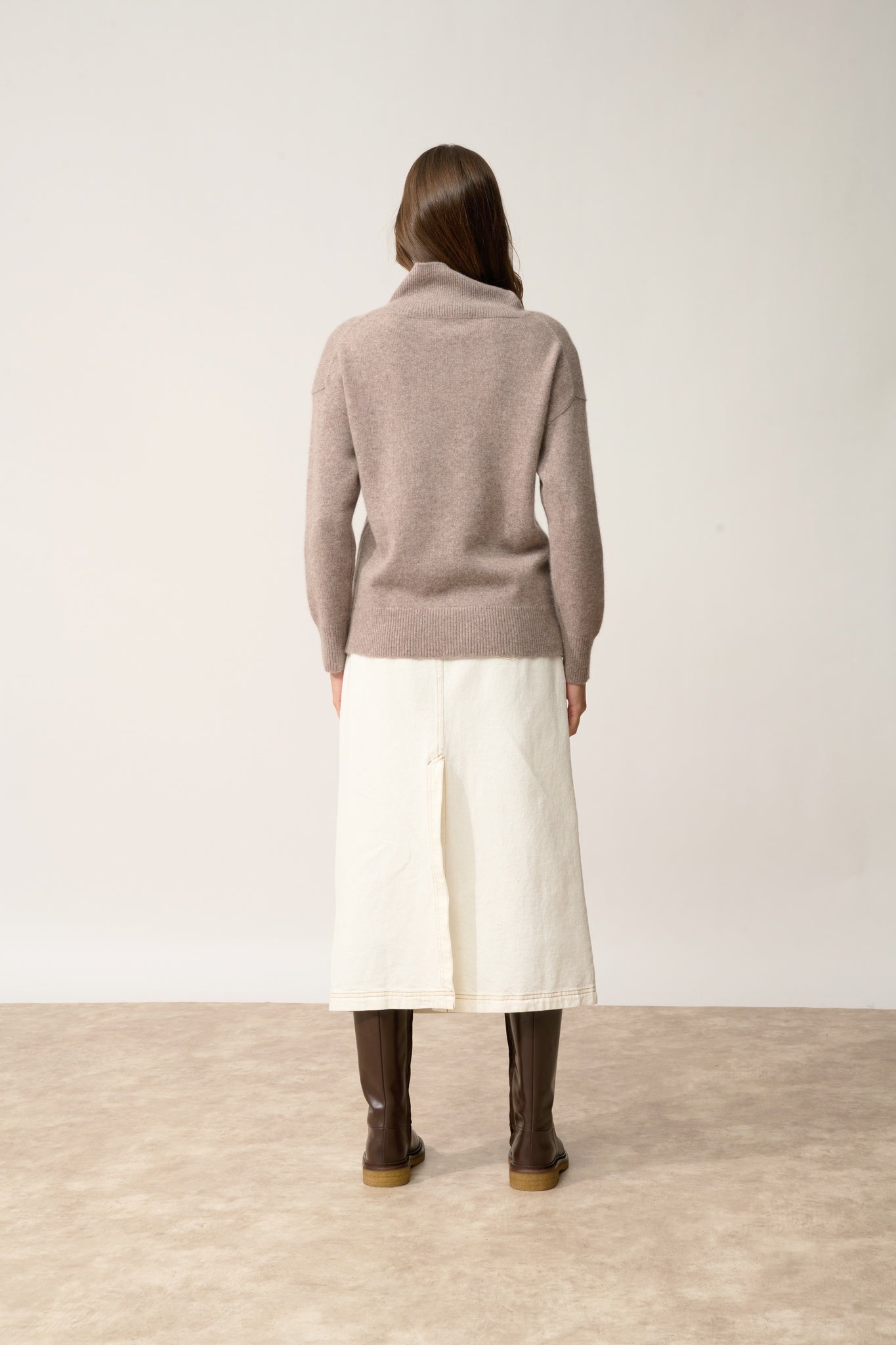 ROMY pull col montant caribou chiné