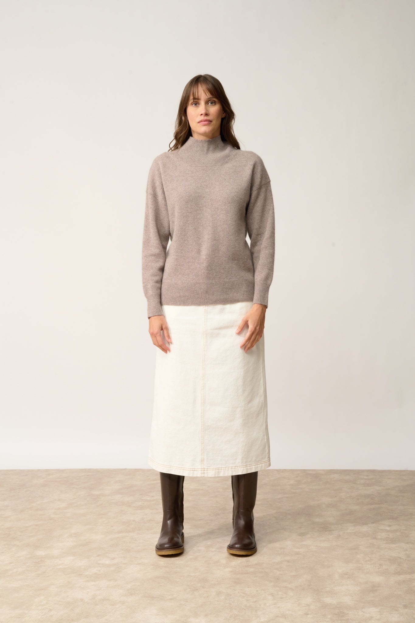 ROMY pull col montant caribou chiné