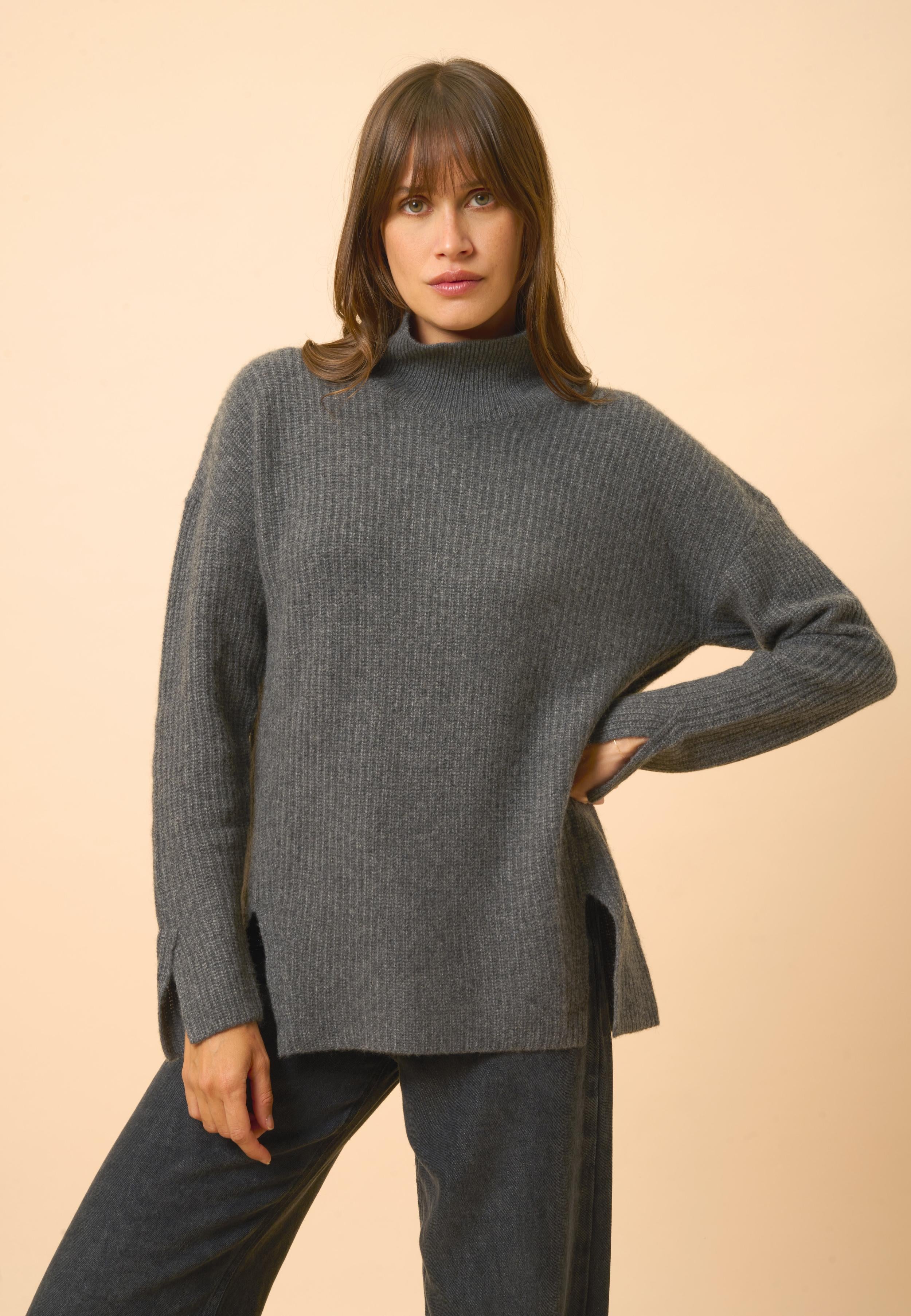 ROMY pull col montant nuage chiné