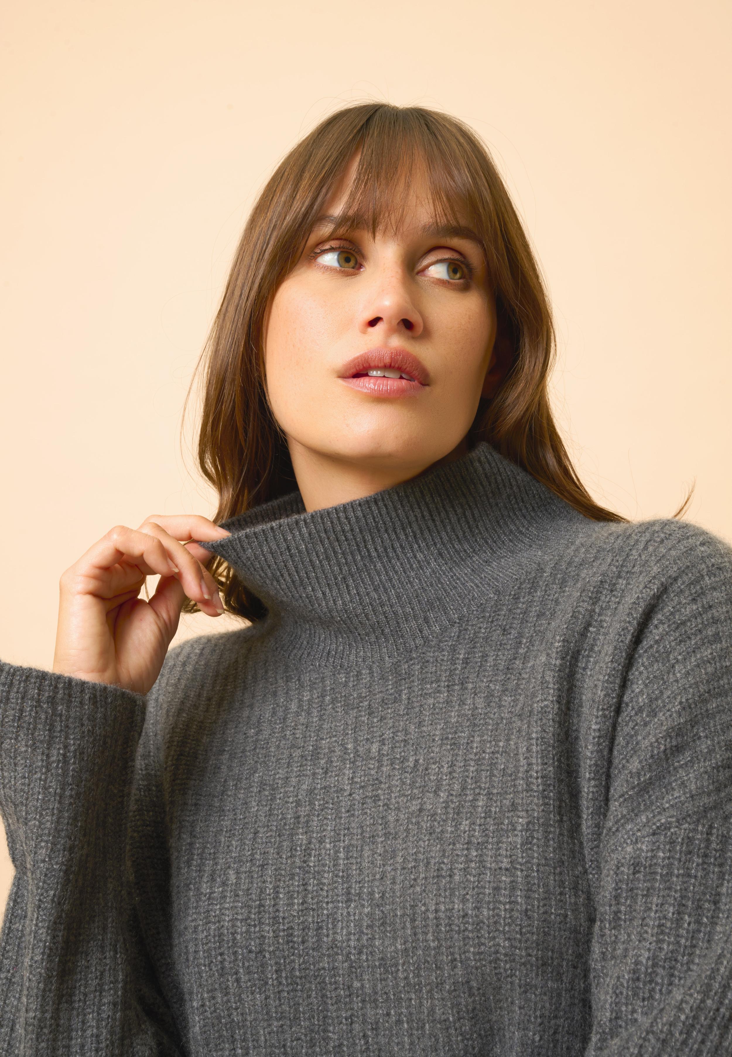 ROMY pull col montant nuage chiné