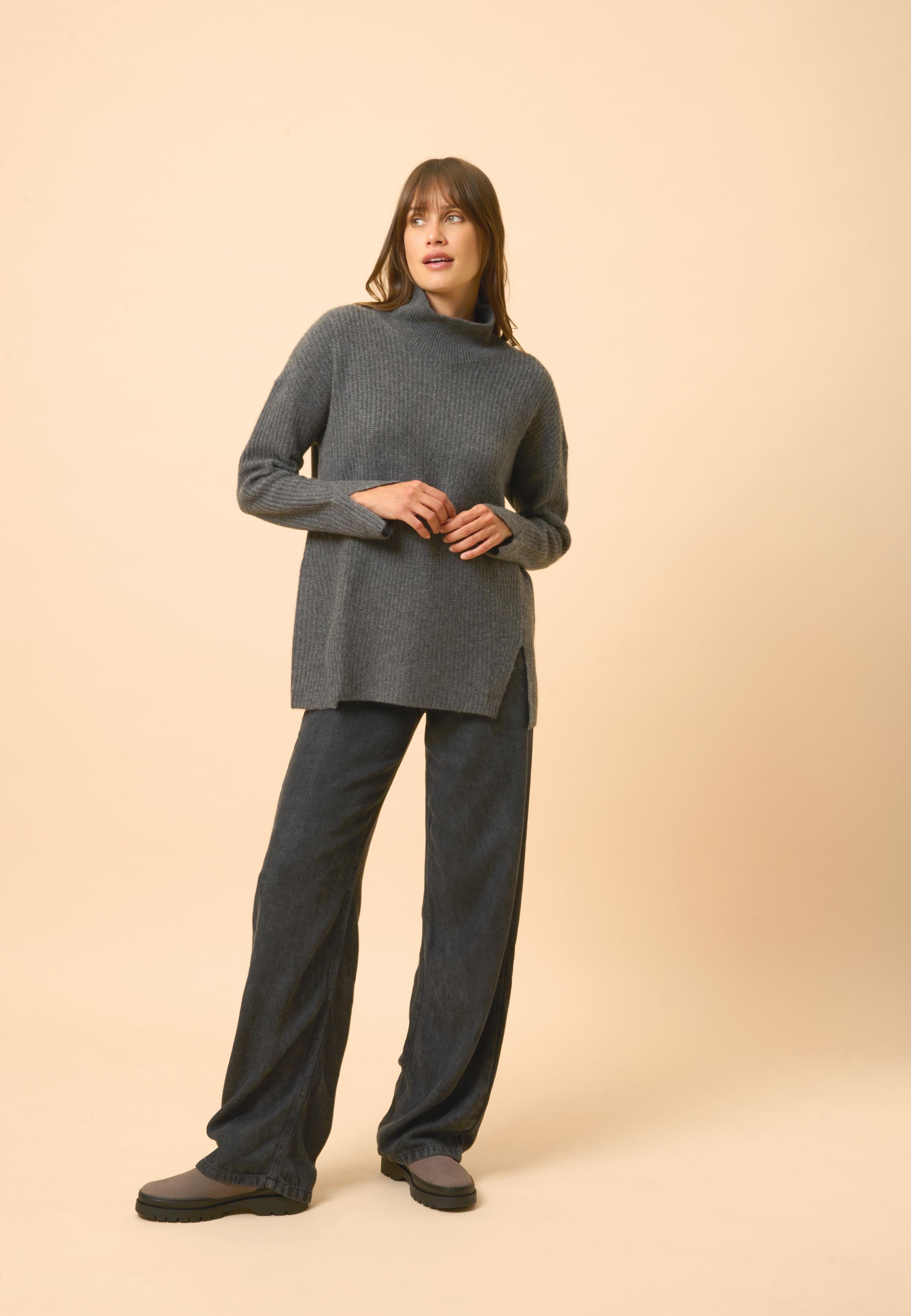 ROMY pull col montant nuage chiné