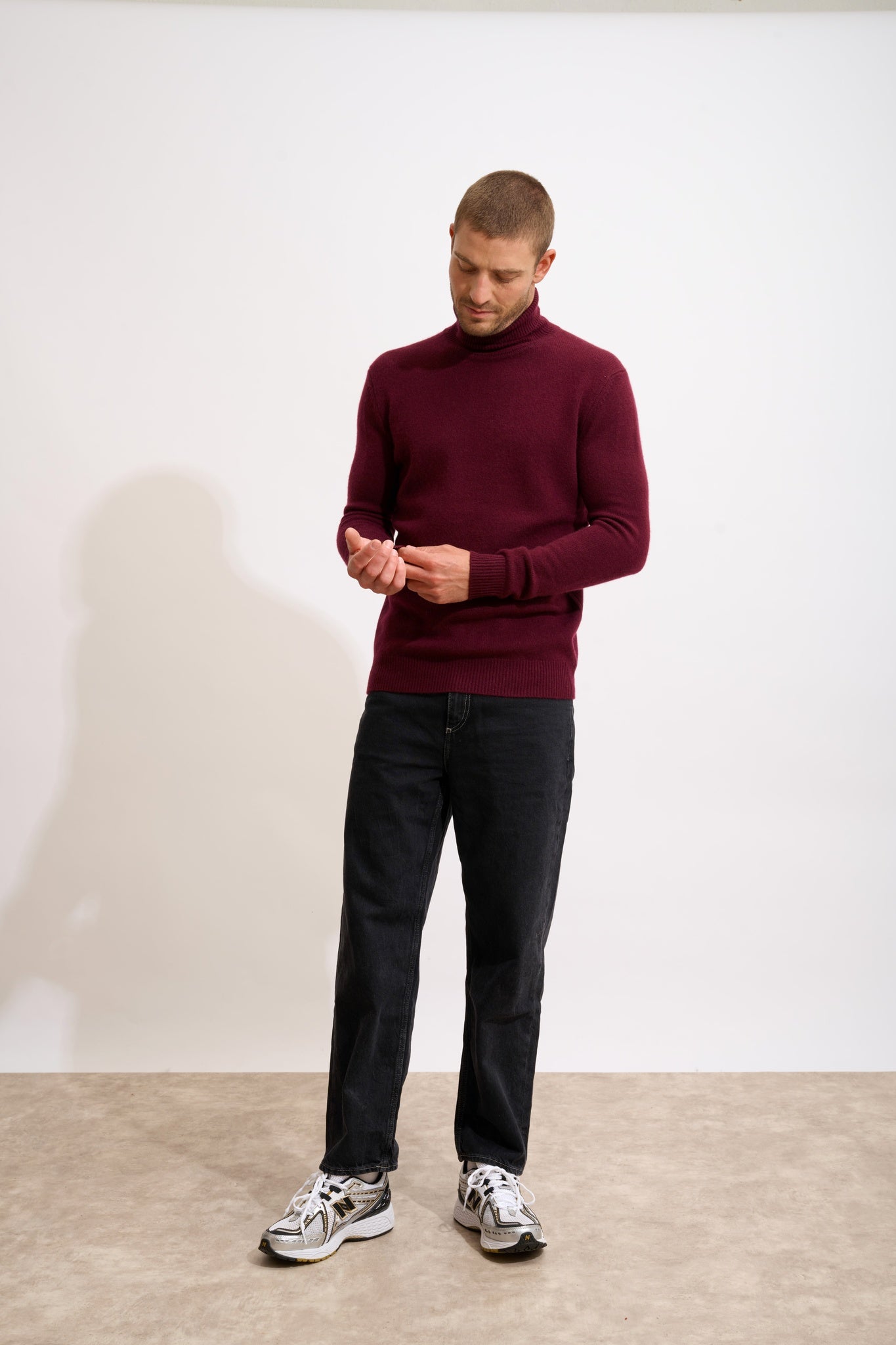SACHA 4-ply blackberry turtleneck sweater