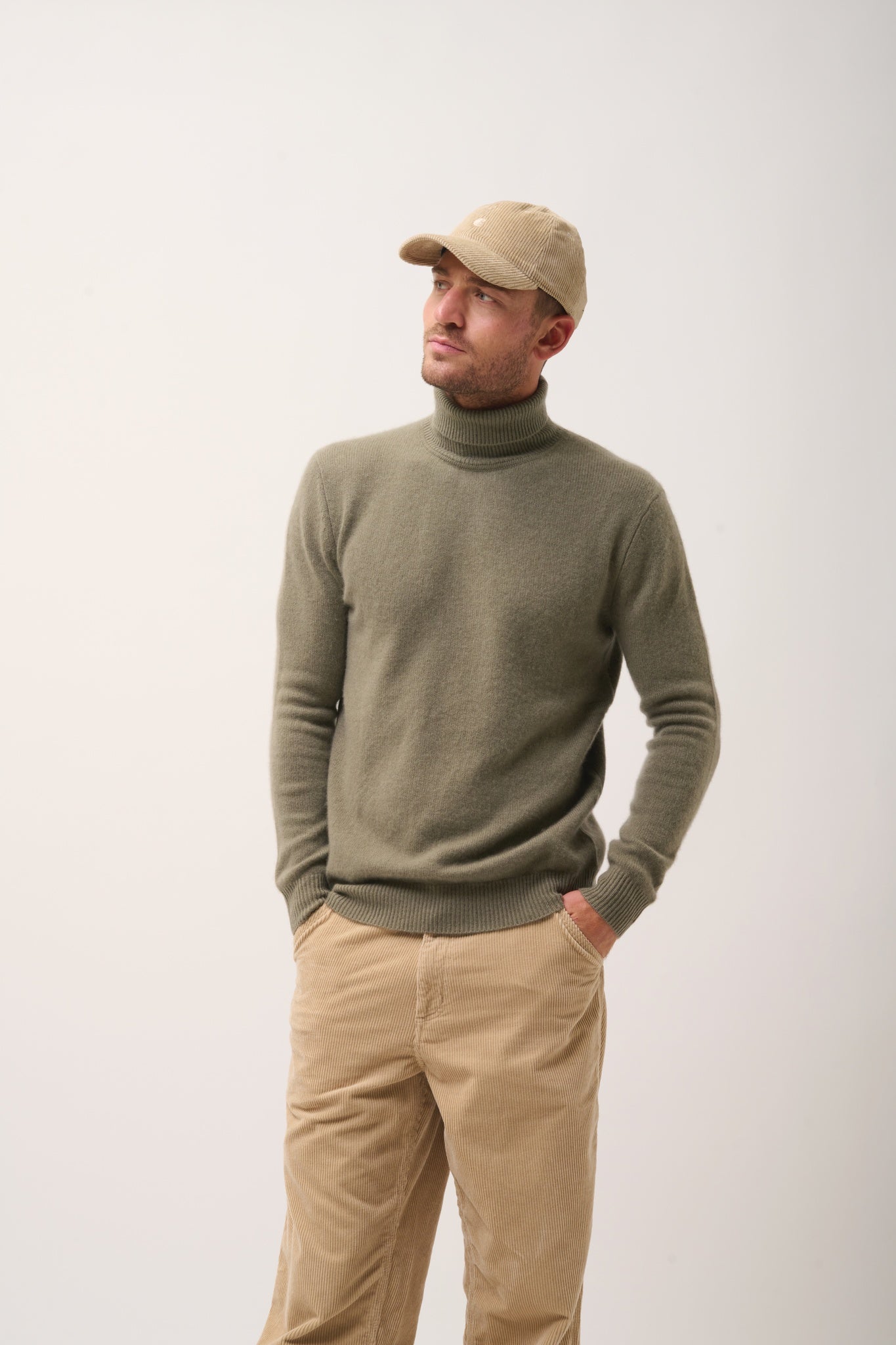 SACHA pull col roulé army