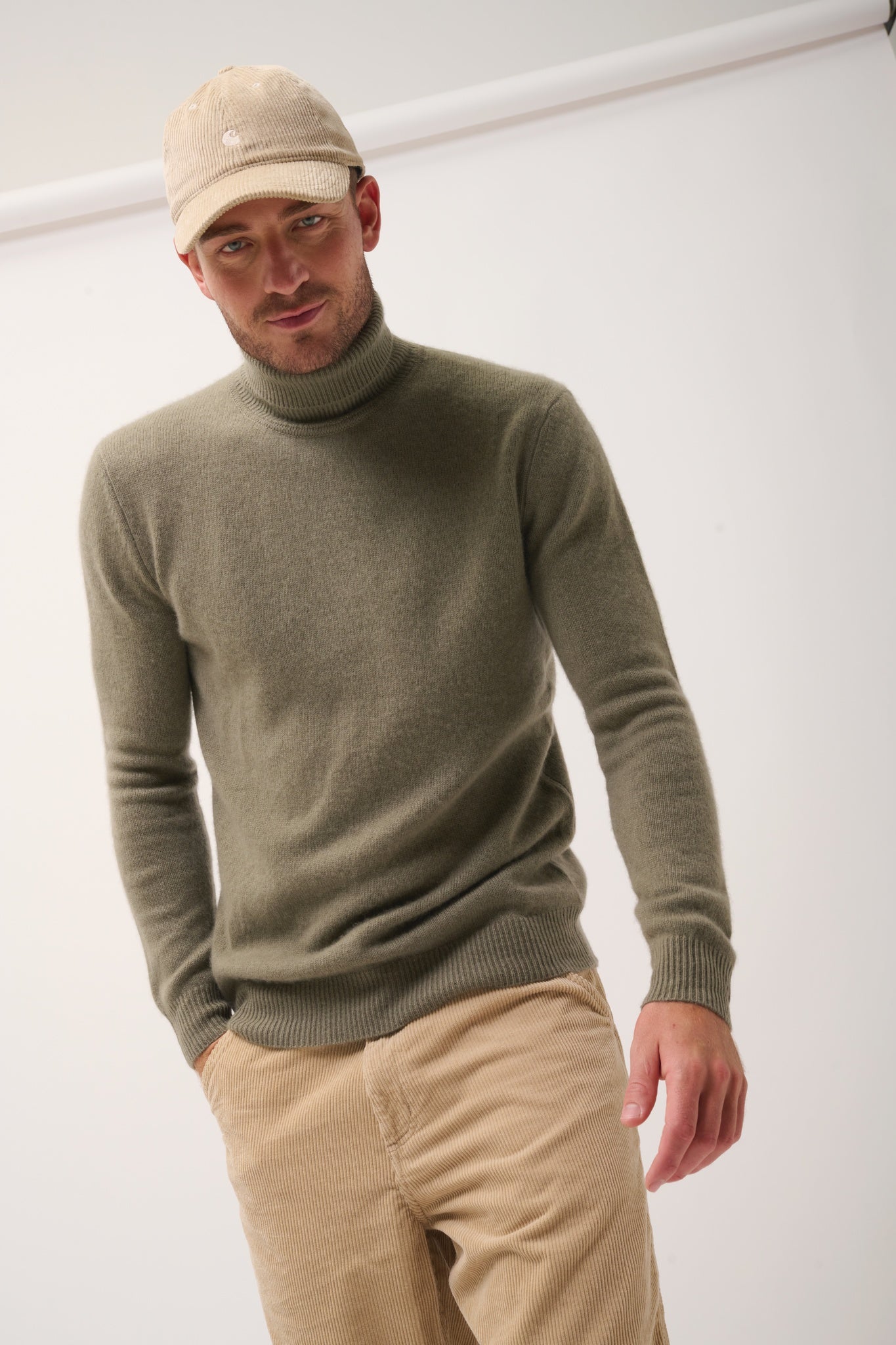 SACHA pull col roulé army