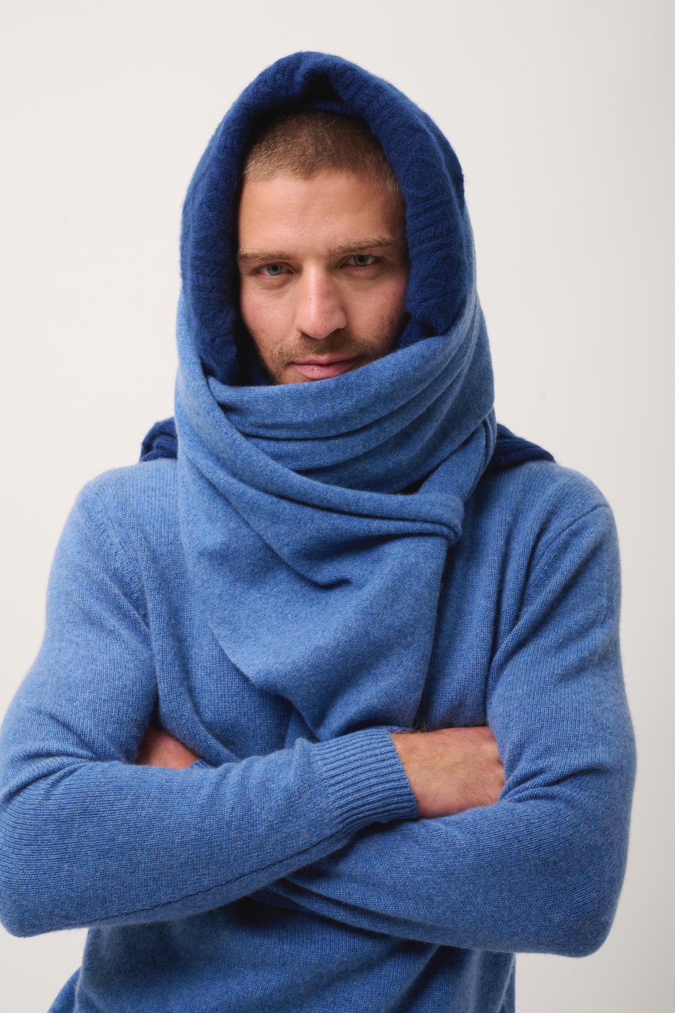 SACHA pull col roulé bleu denim