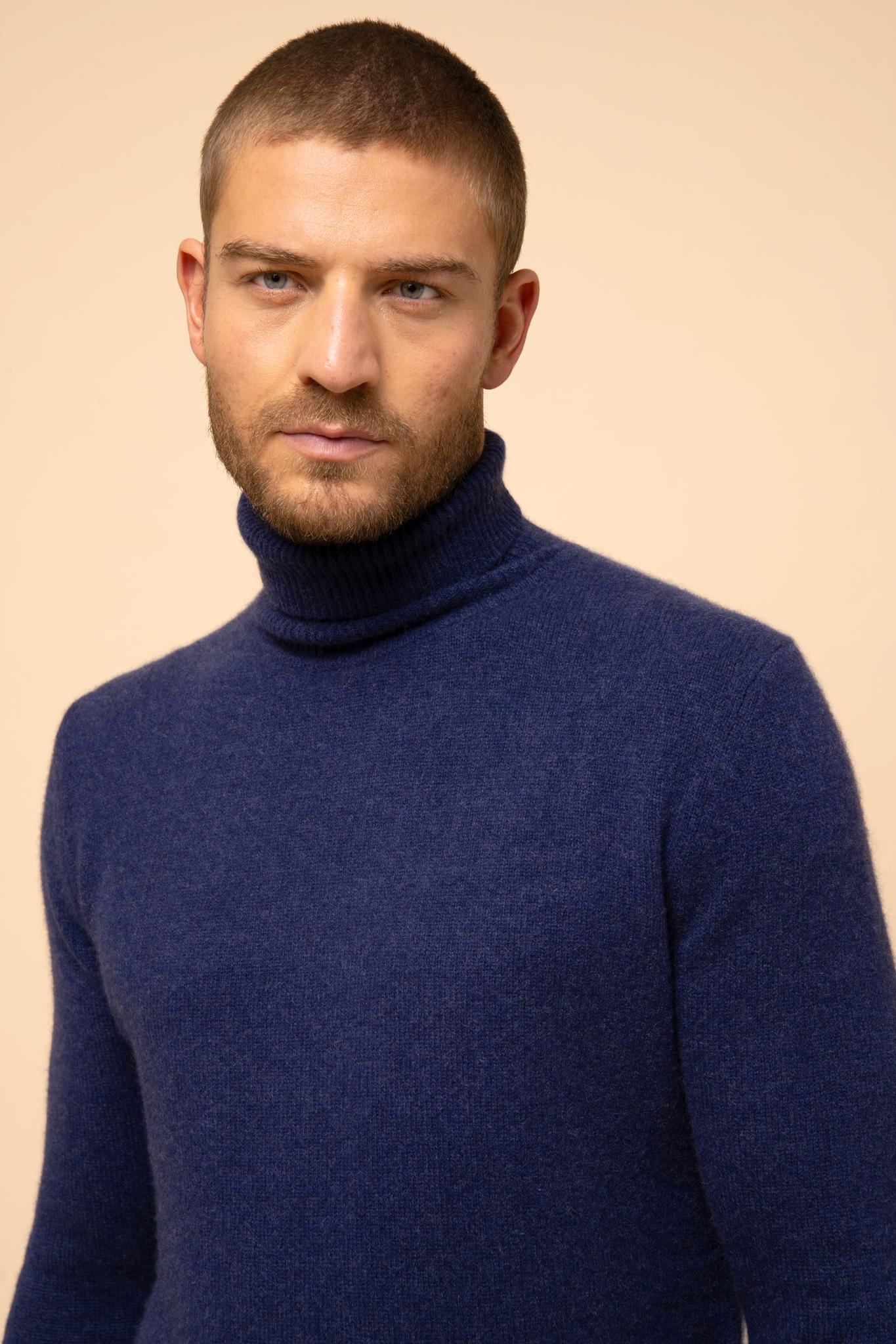 SACHA pull col roulé bleu nuit