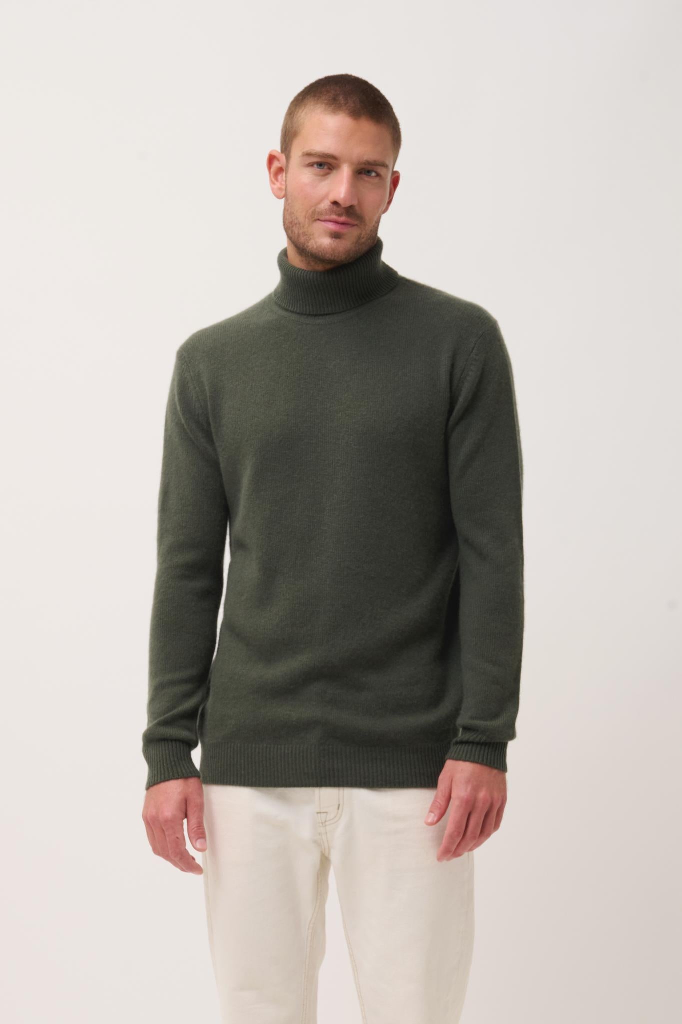 SACHA khaki turtleneck sweater