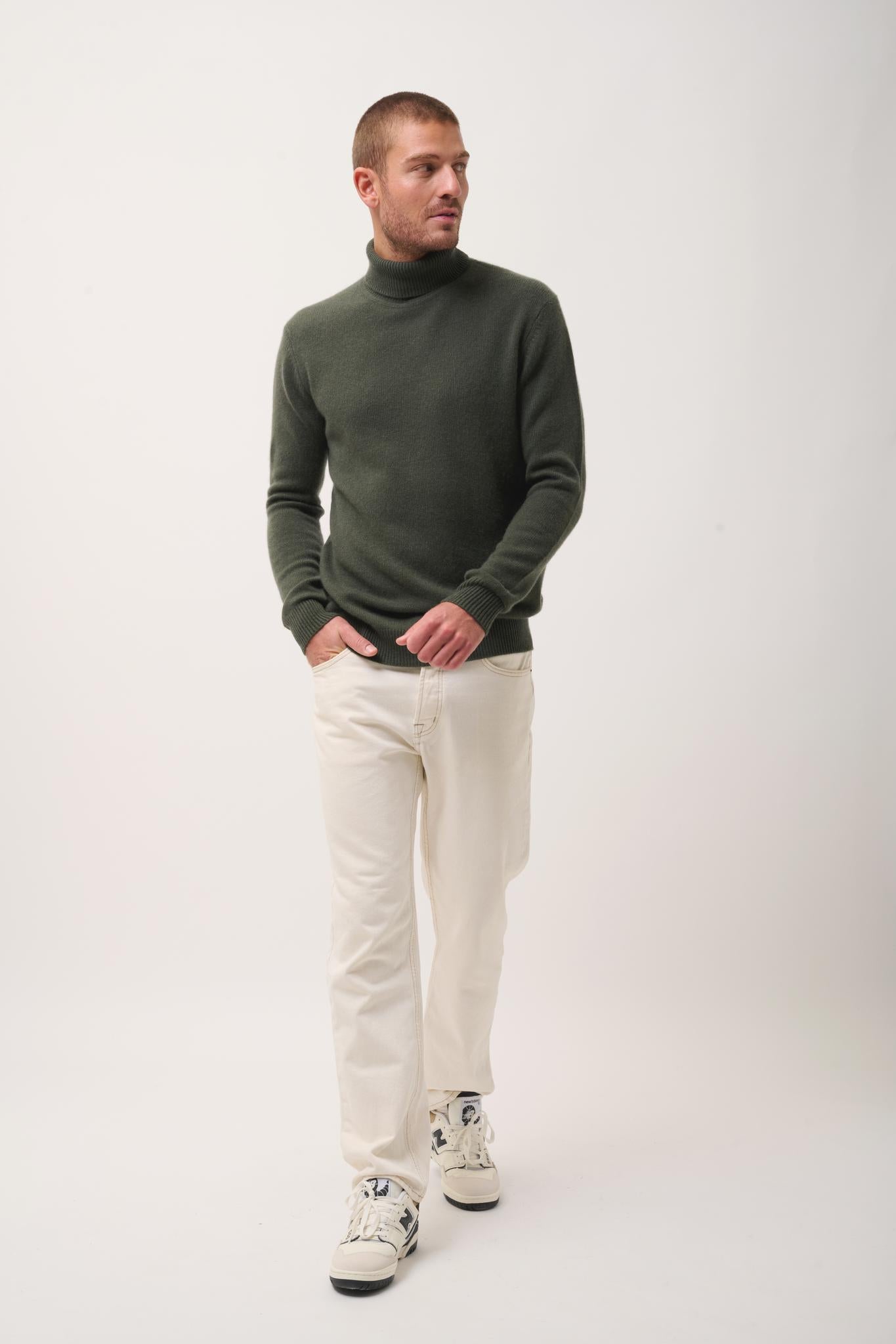 SACHA khaki turtleneck sweater