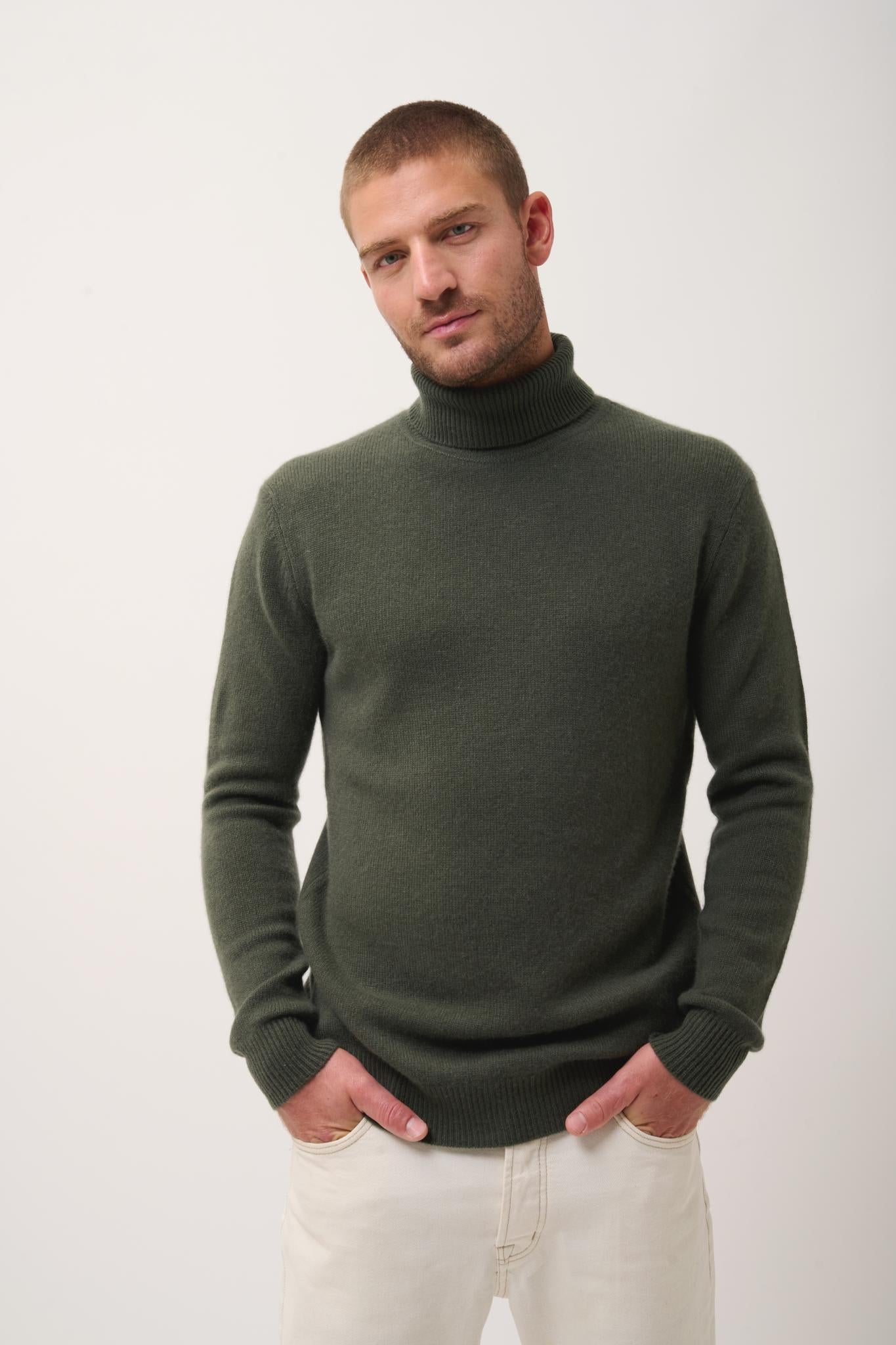 SACHA khaki turtleneck sweater