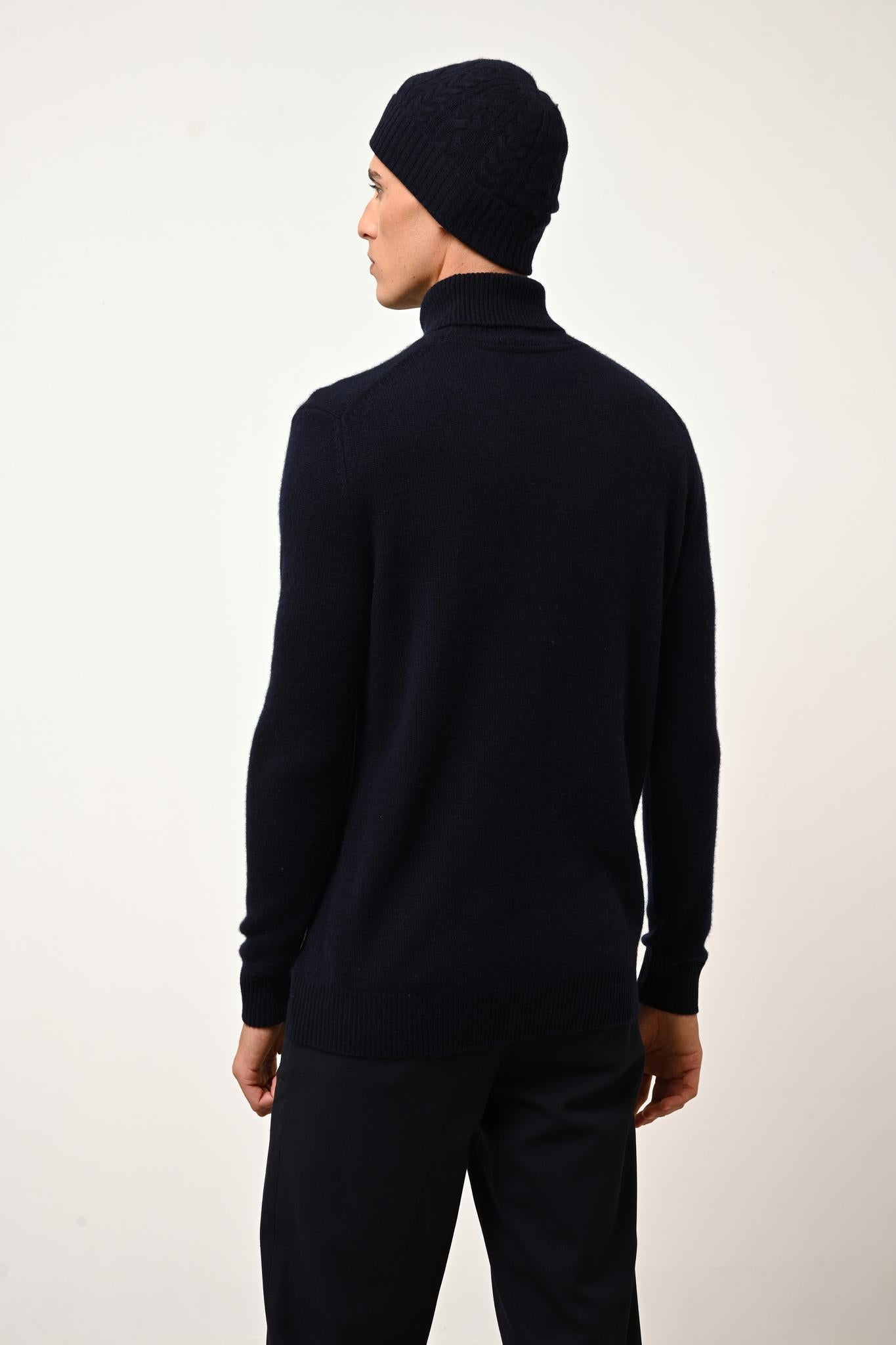 SACHA pull col roulé navy