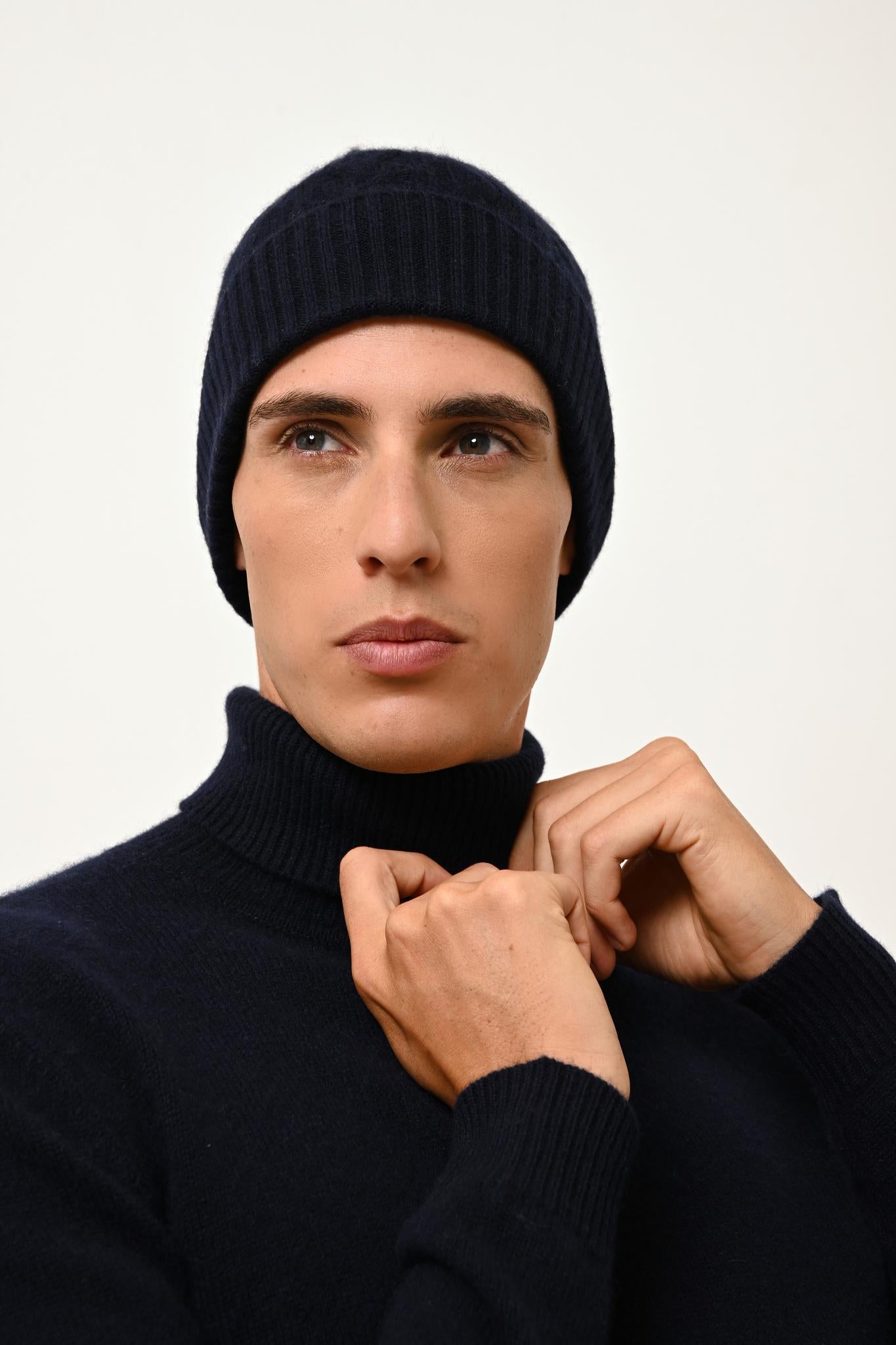SACHA pull col roulé navy