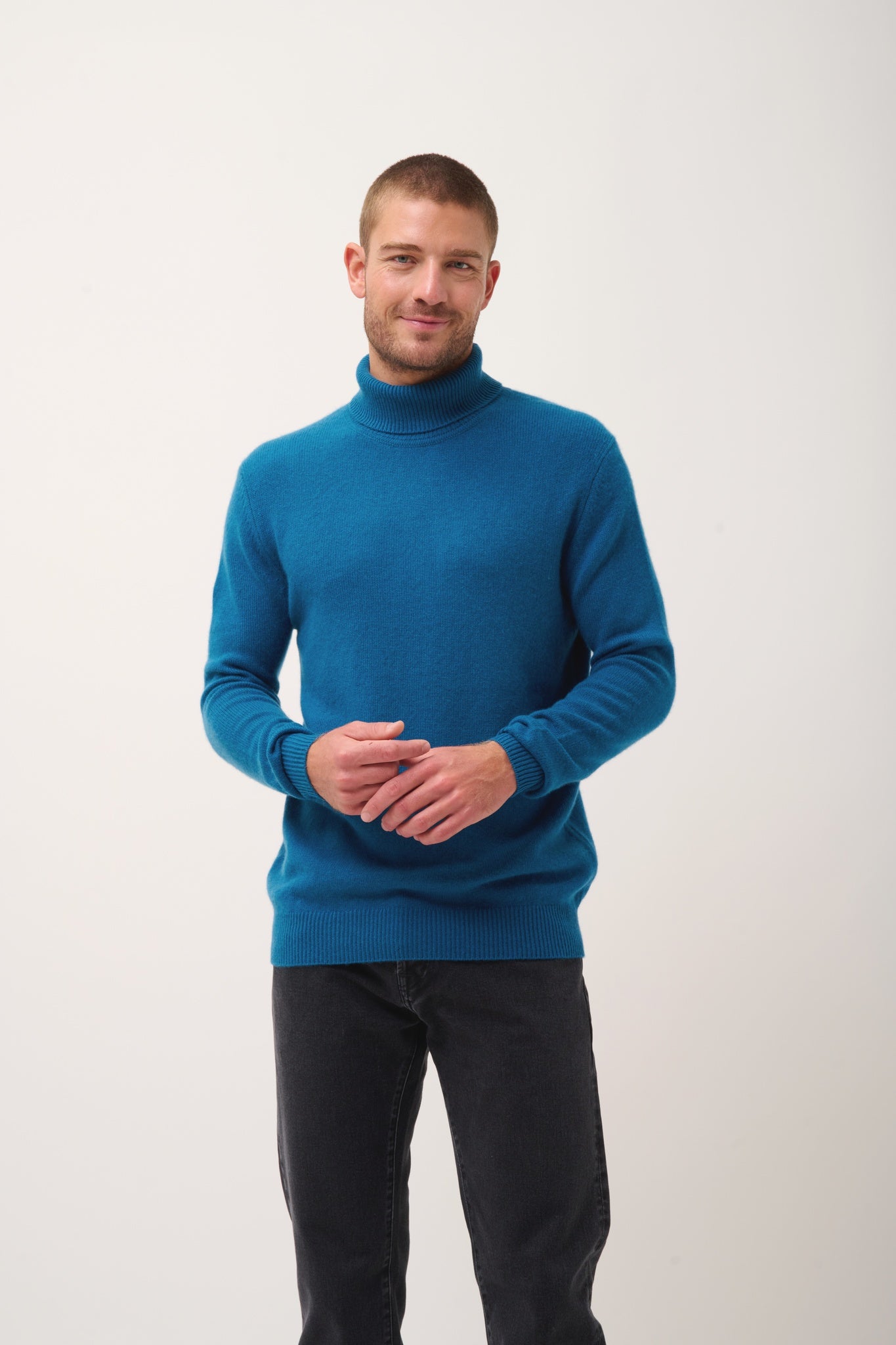 SACHA pull col roulé paon