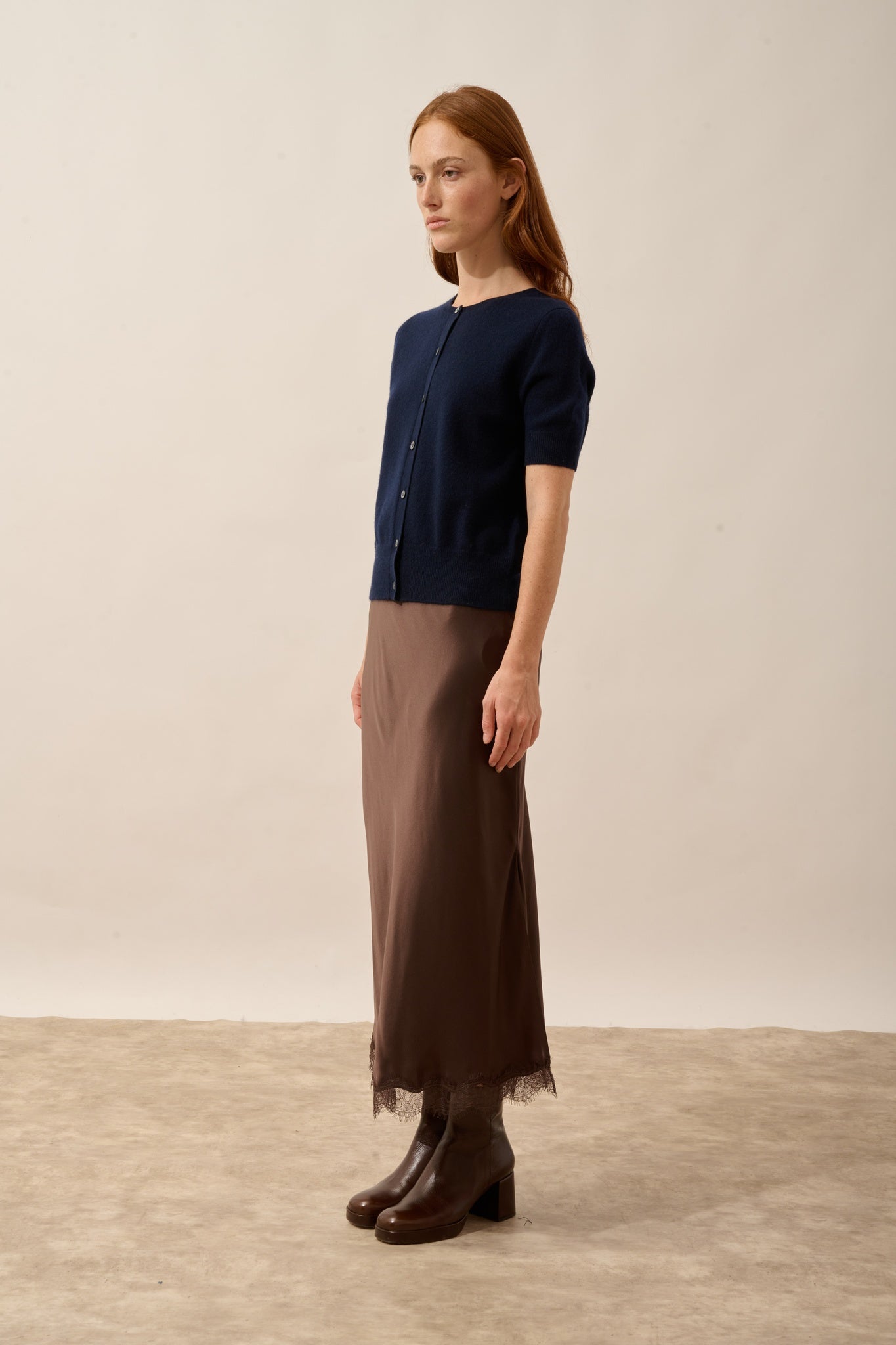 SAMUEL cardigan col rond navy